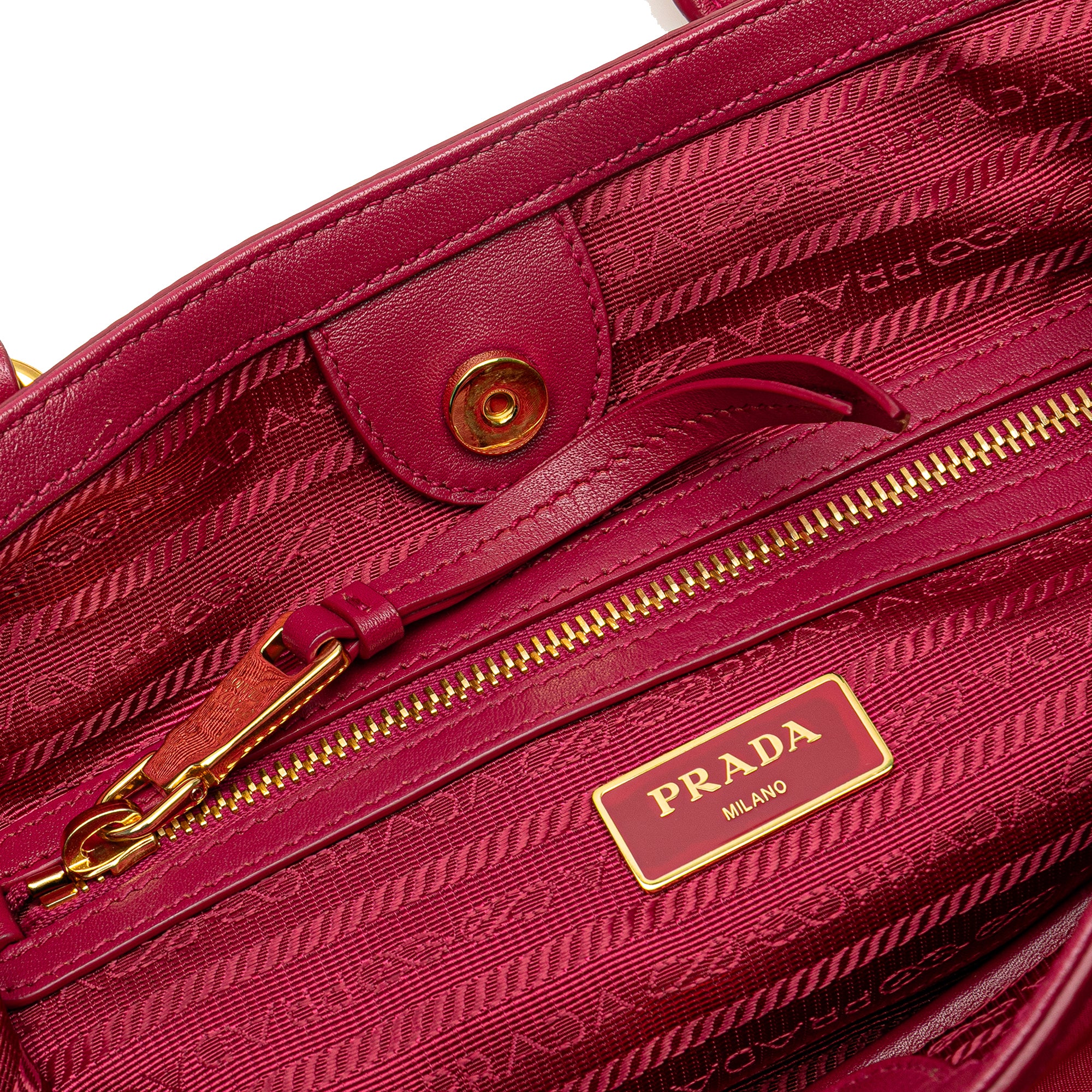 Prada | Pre-Owned Tessuto Satchel | Pink/Hot Pink - Image 10