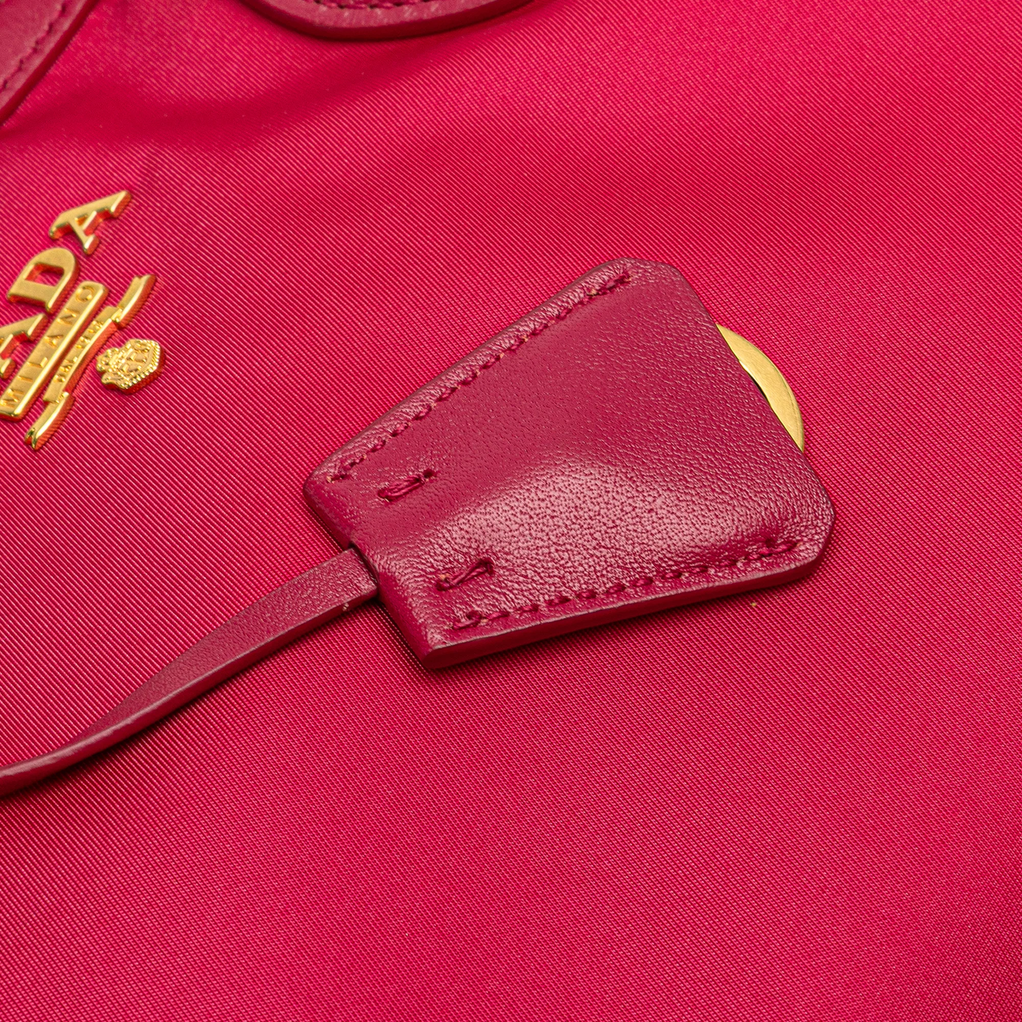 Prada | Pre-Owned Tessuto Satchel | Pink/Hot Pink - Image 12