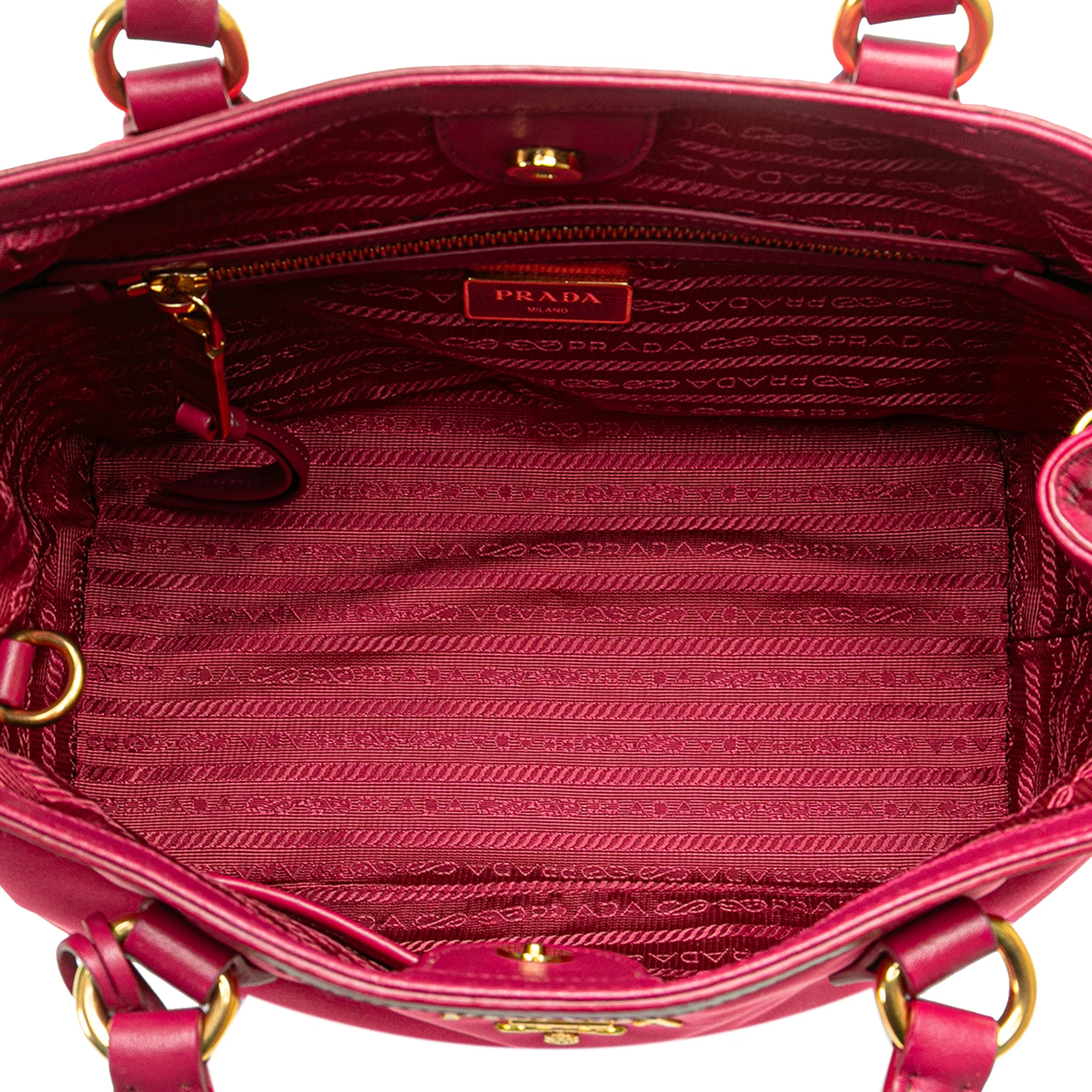 Prada | Pre-Owned Tessuto Satchel | Pink/Hot Pink - Image 8