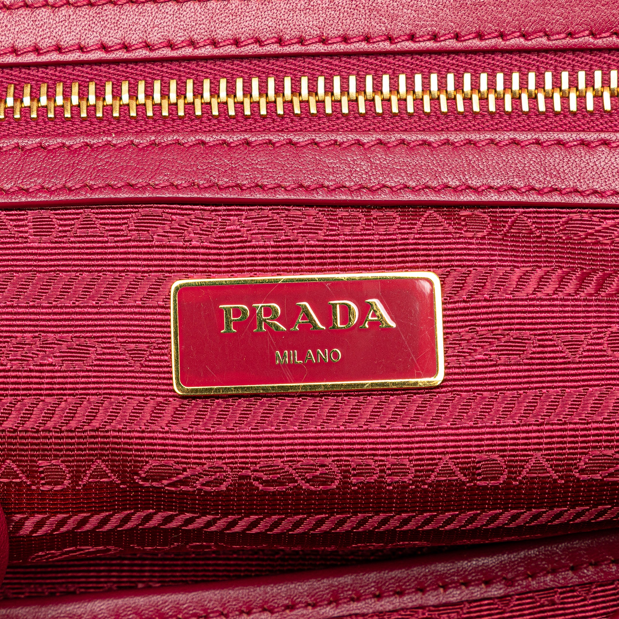 Prada | Pre-Owned Tessuto Satchel | Pink/Hot Pink - Image 9