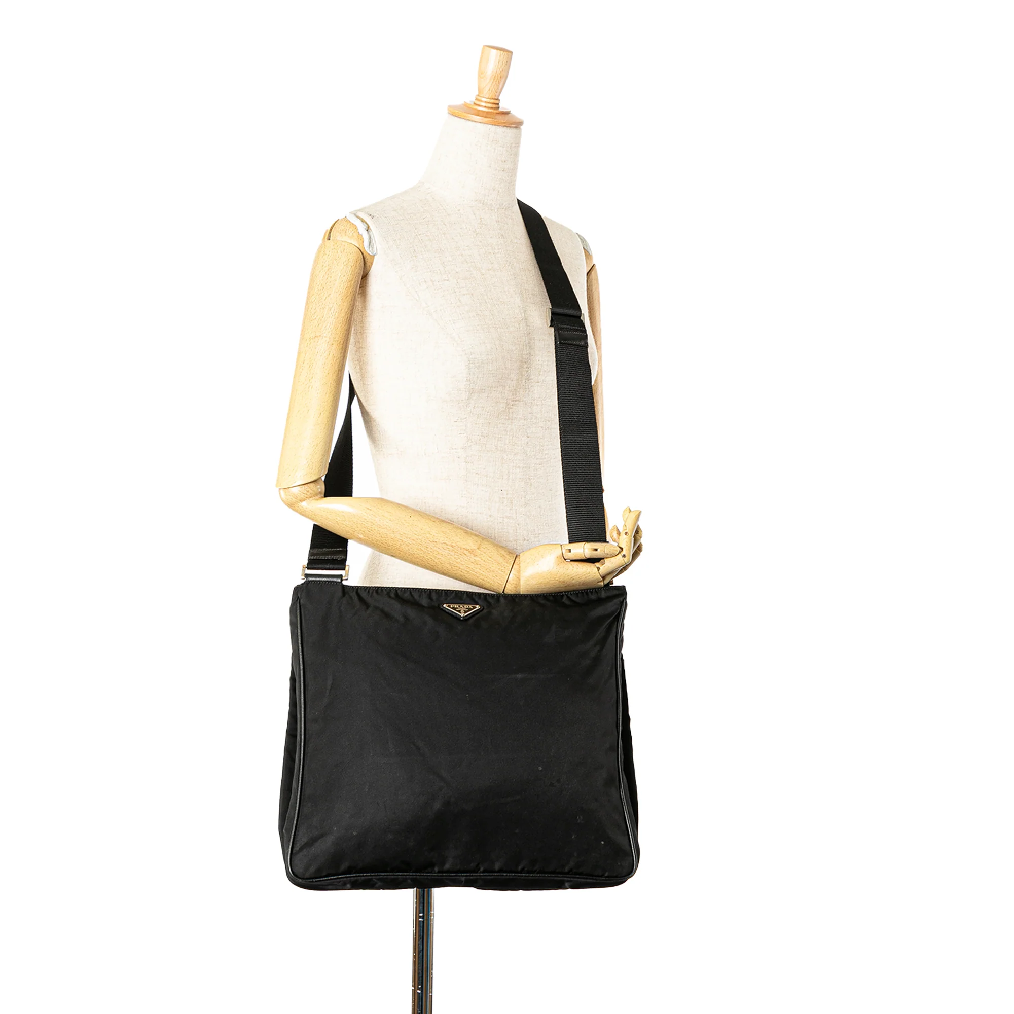 Prada | Pre-Owned Tessuto Zip Top Crossbody - II | Black - Image 2