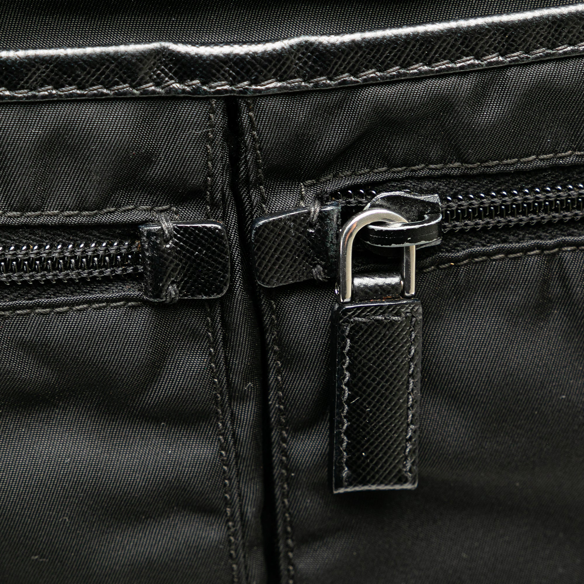 Prada | Pre-Owned Tessuto Zip Top Crossbody - II | Black - Image 8
