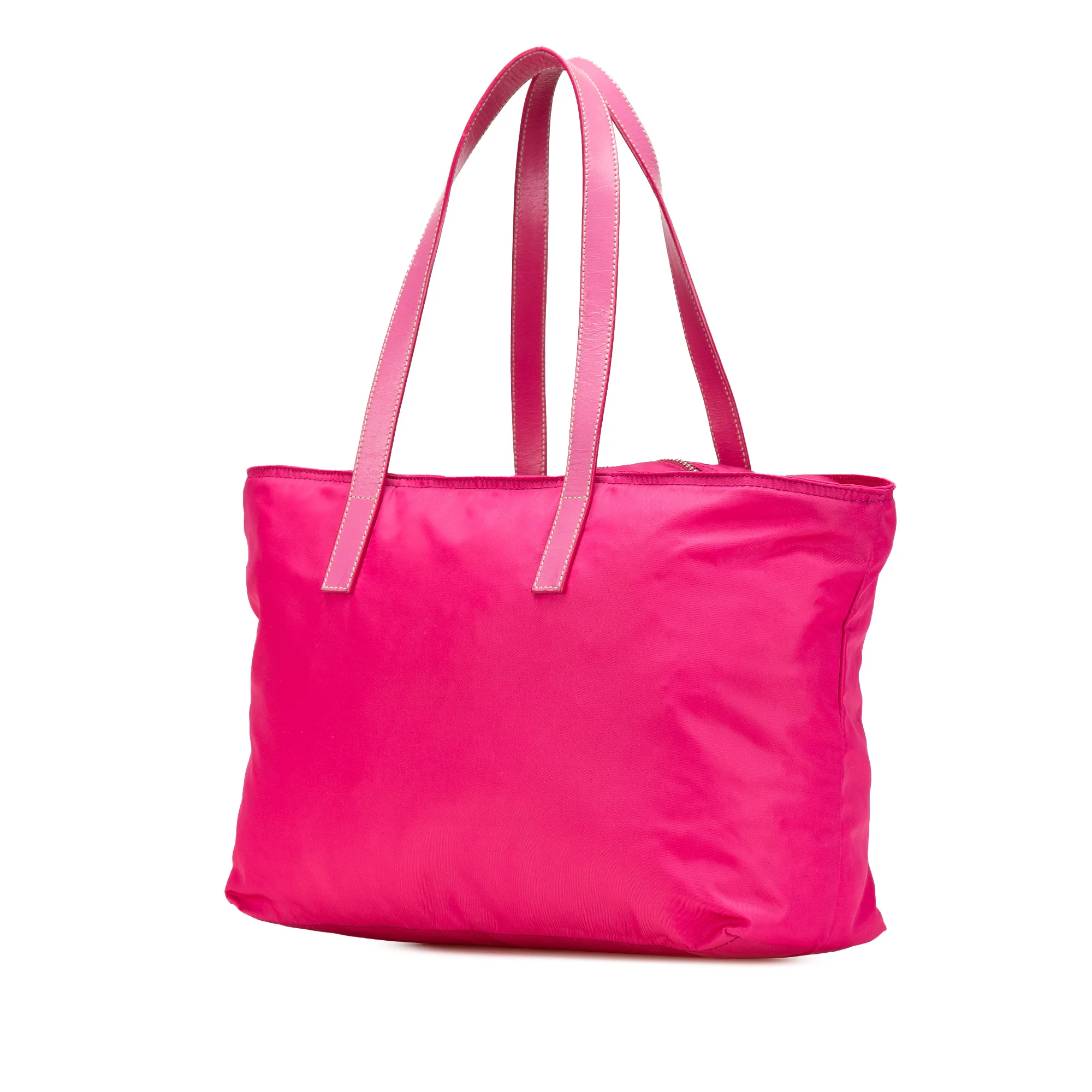 Prada | Pre-Owned Tessuto Zip Tote | Pink/Hot Pink - Image 6
