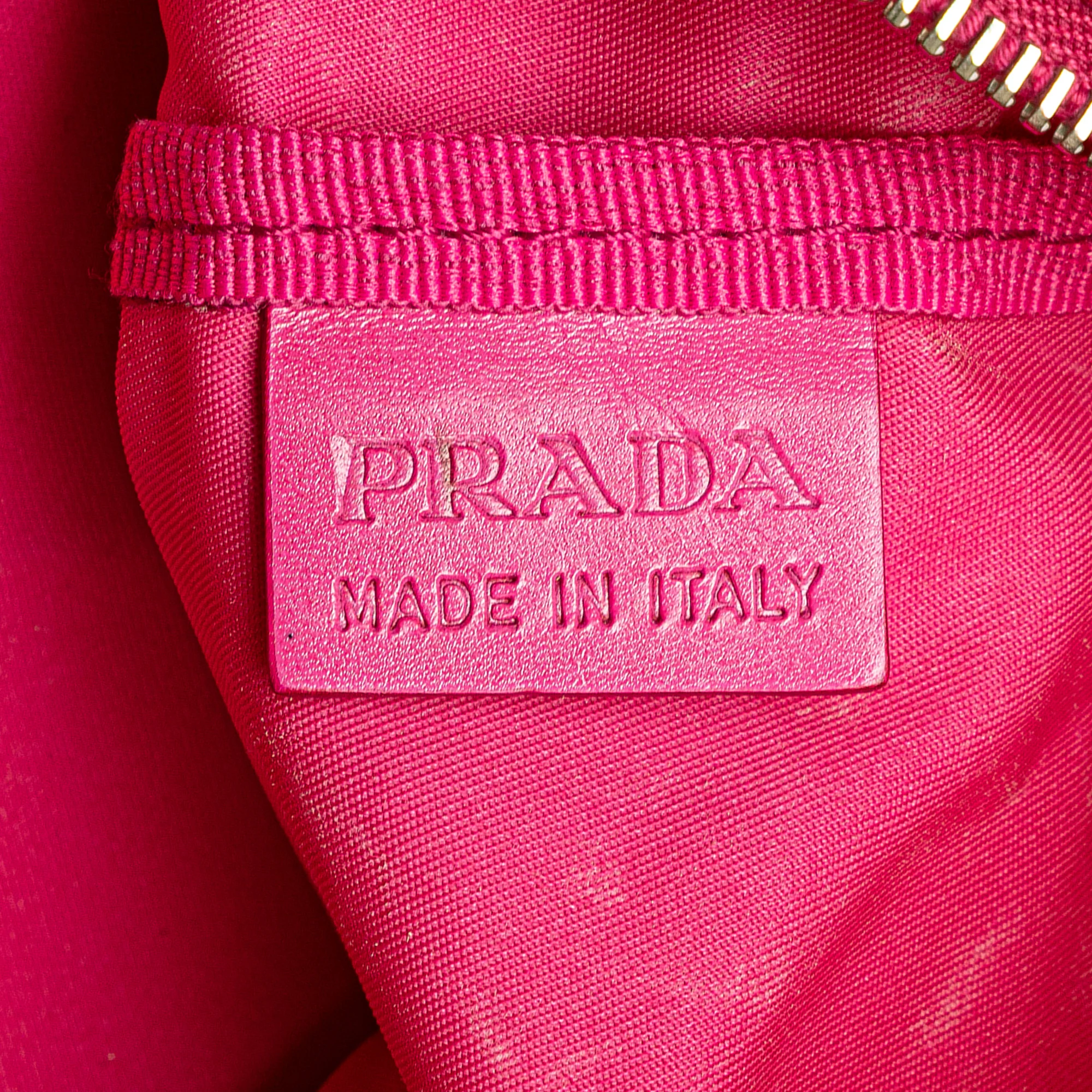 Prada | Pre-Owned Tessuto Zip Tote | Pink/Hot Pink - Image 9