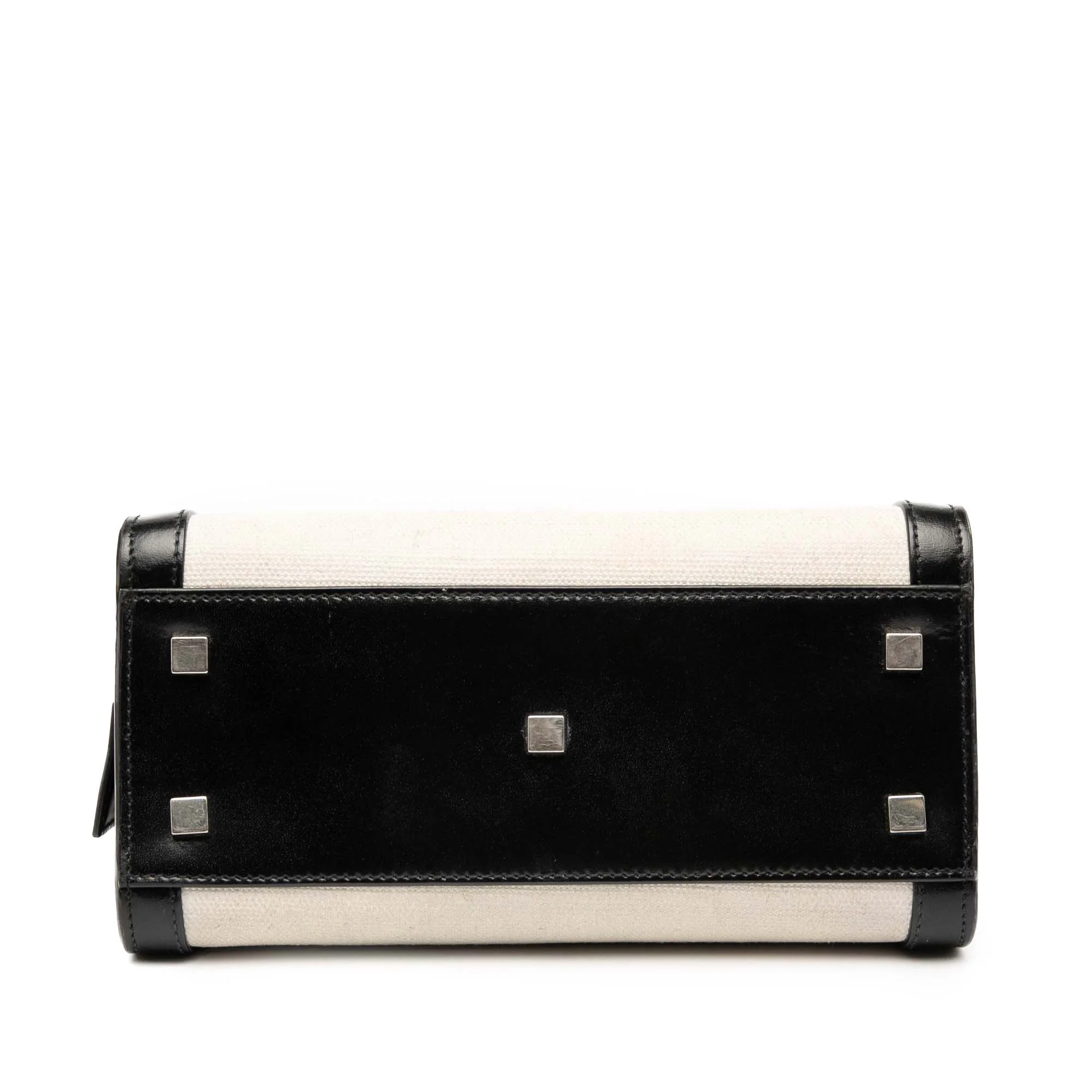 Saint Laurent | Pre-Owned Small Canvas Uptown Satchel | White - Image 3