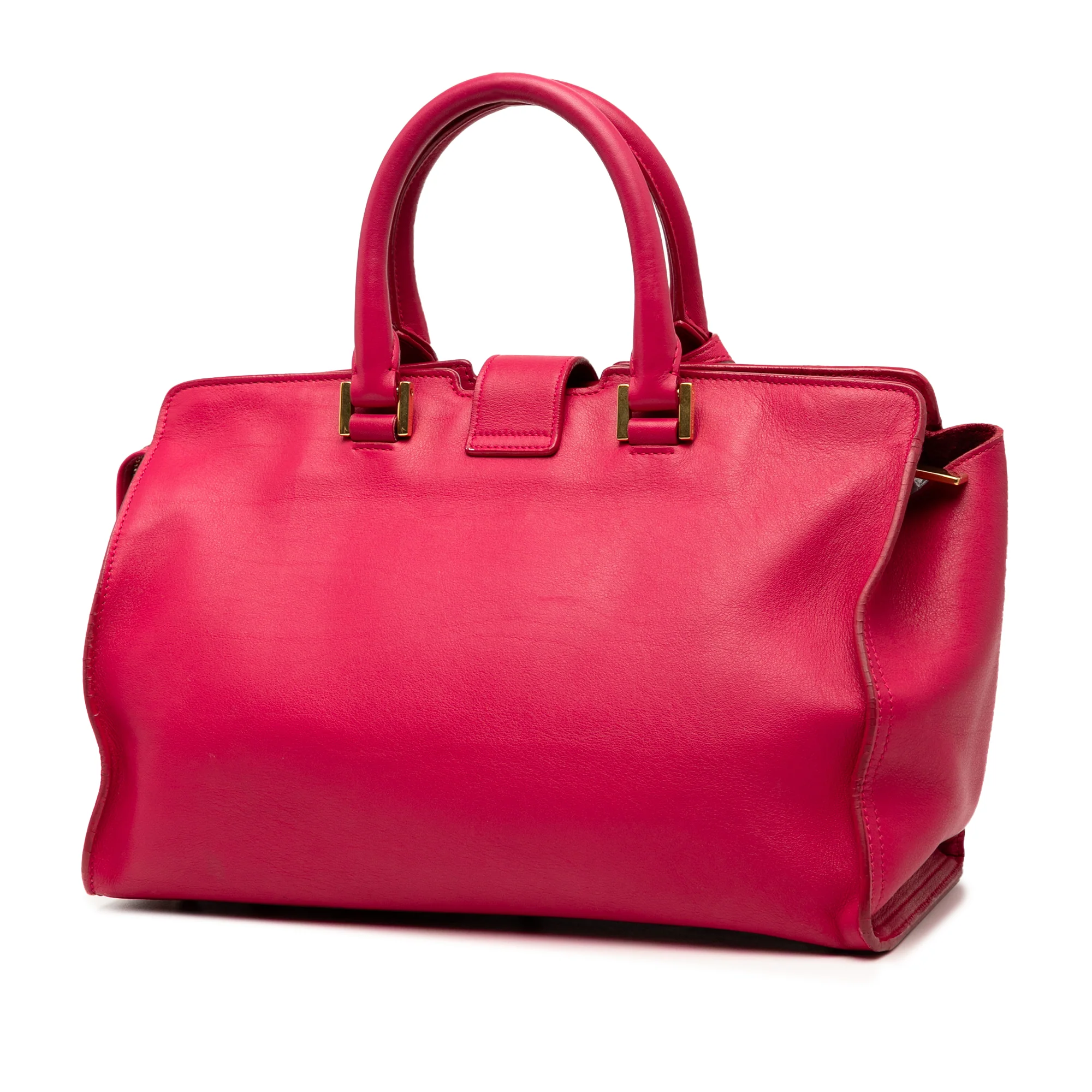Saint Laurent | Pre-Owned Small Leather Classic Y Cabas Satchel | Pink/Hot Pink - Image 2