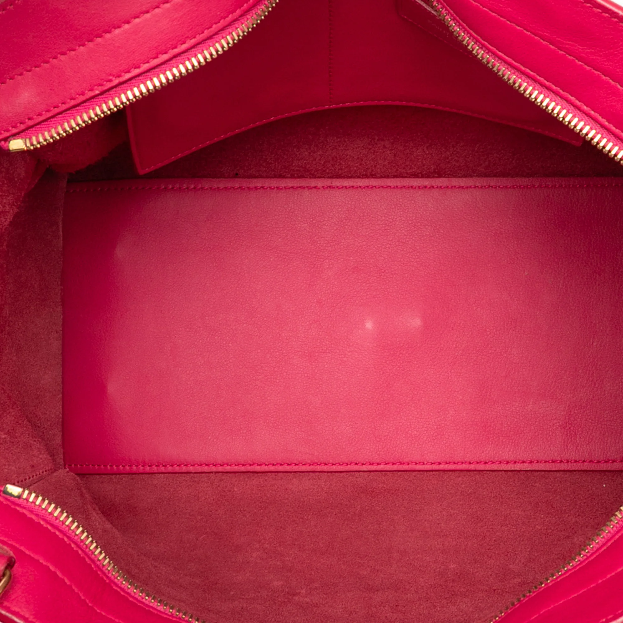 Saint Laurent | Pre-Owned Small Leather Classic Y Cabas Satchel | Pink/Hot Pink - Image 4