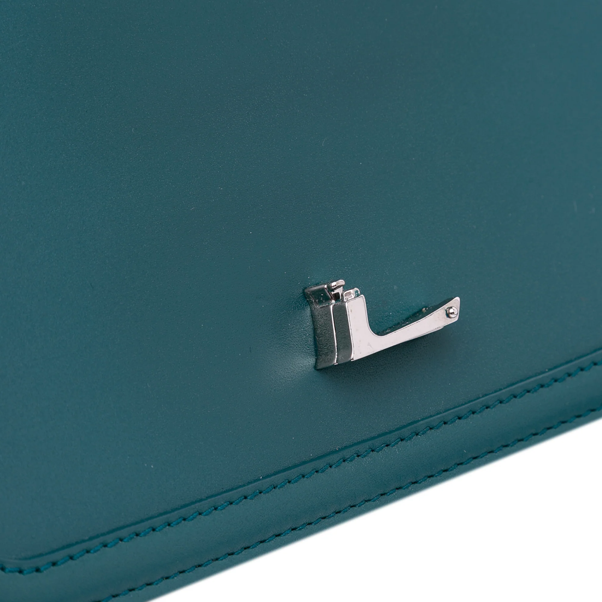 Saint Laurent | Pre-Owned Small Leather Solferino Satchel In Box | Blue - Image 9