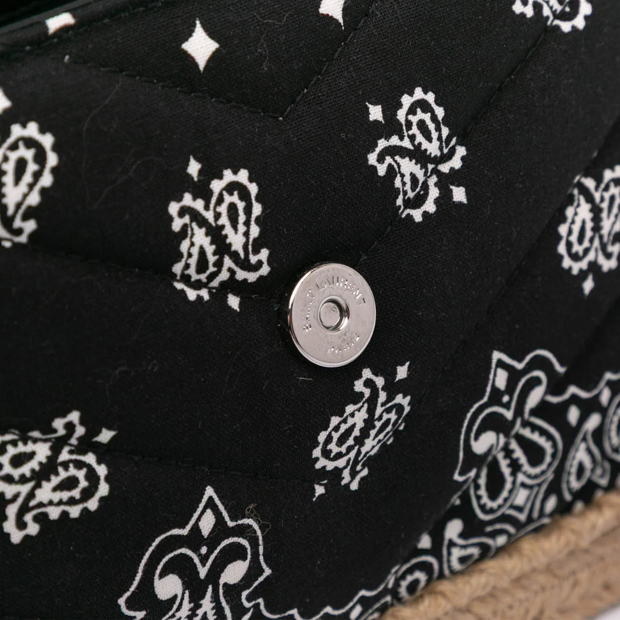 Saint Laurent | Pre-Owned Toy Matelasse Cotton Bandana Print Monogram LouLou Crossbody | Black - Image 2
