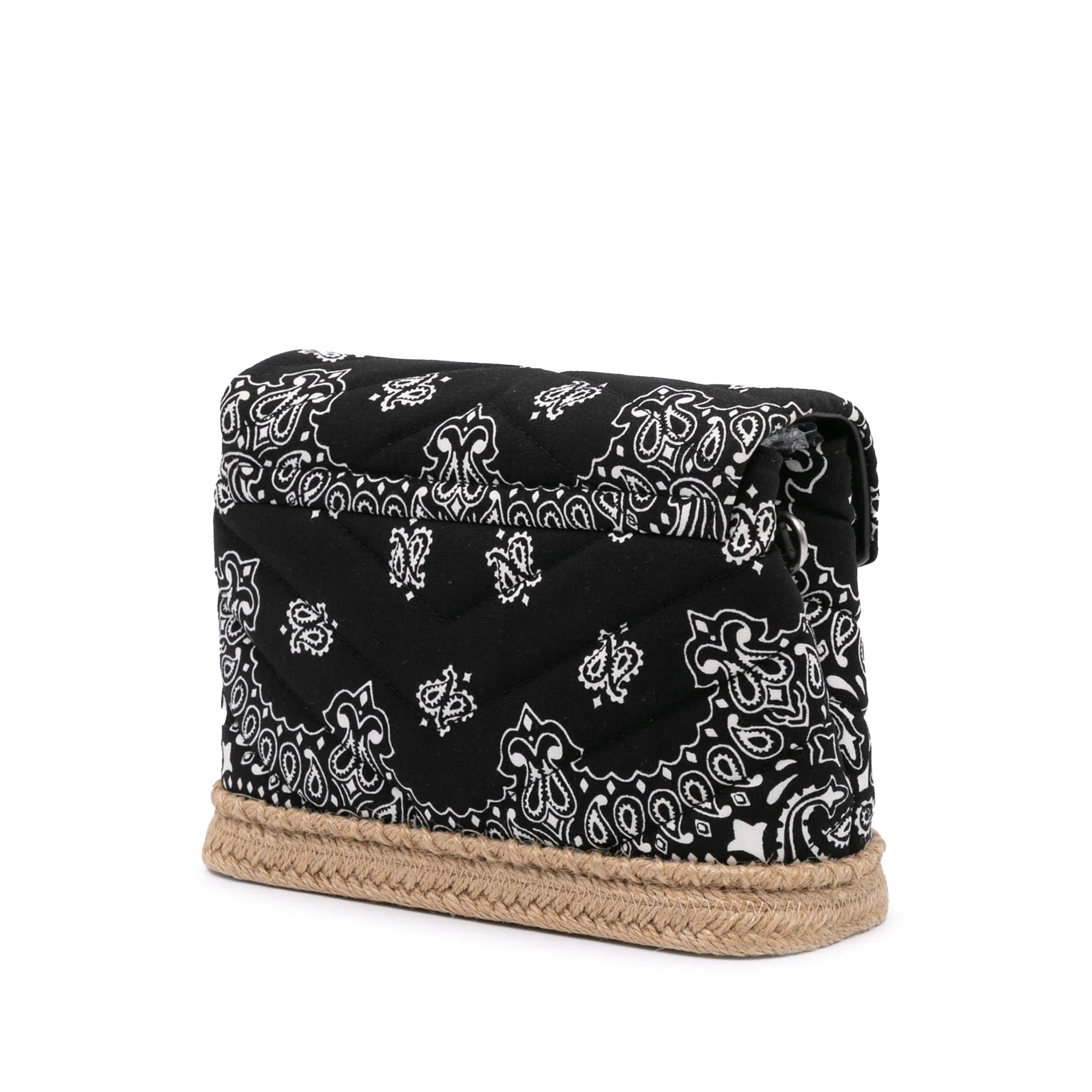 Saint Laurent | Pre-Owned Toy Matelasse Cotton Bandana Print Monogram LouLou Crossbody | Black - Image 5