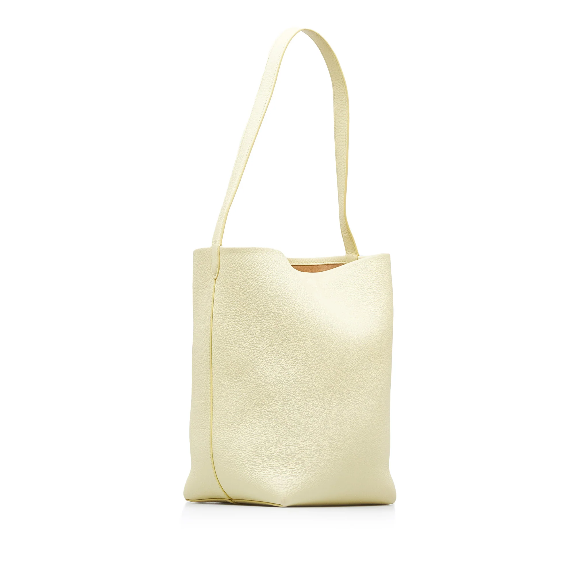 The Row | Pre-Owned Medium N/S Park Tote | Yellow/Light Yellow - Image 4