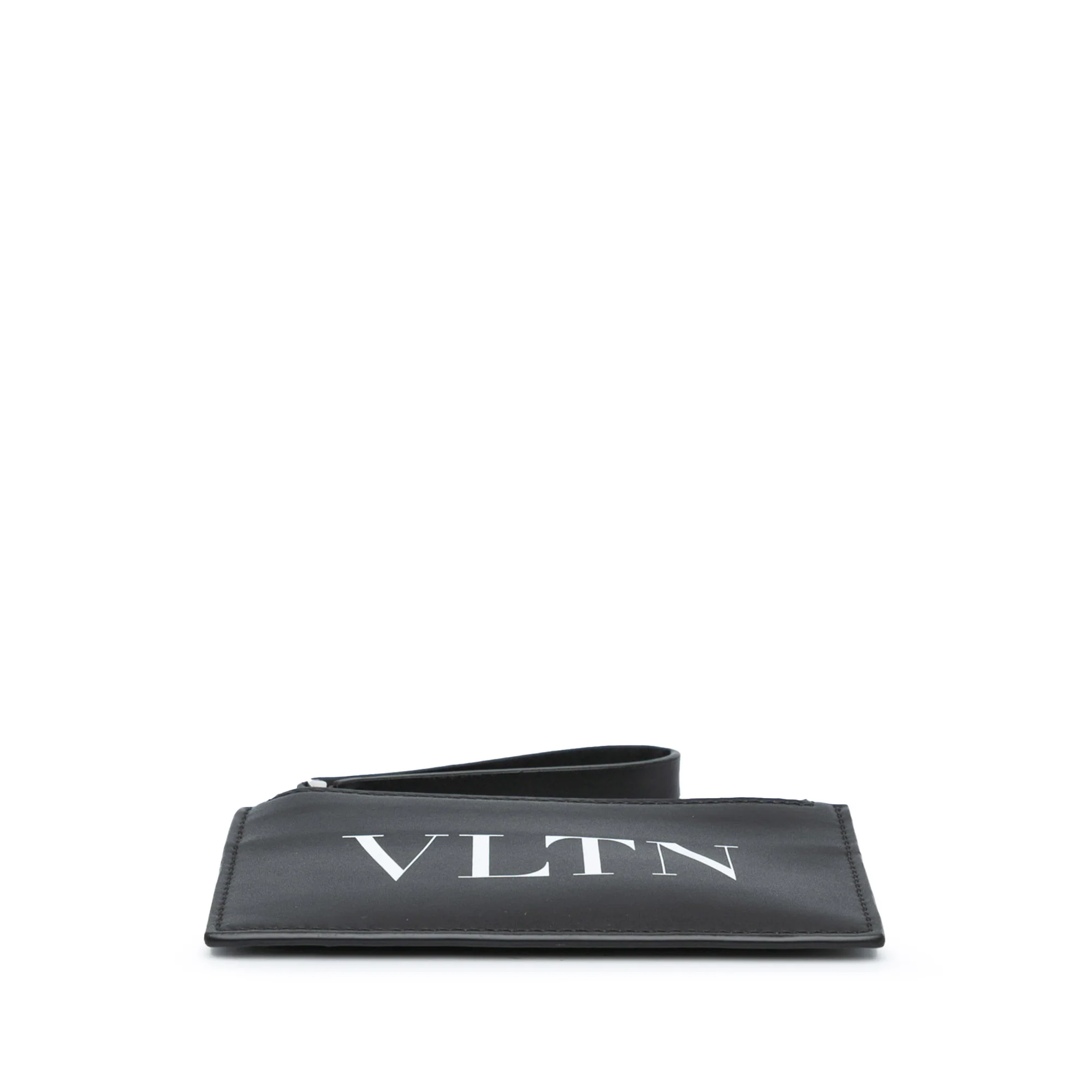 Valentino | Pre-Owned Leather VLTN Zip Card Holder | Black - Image 3