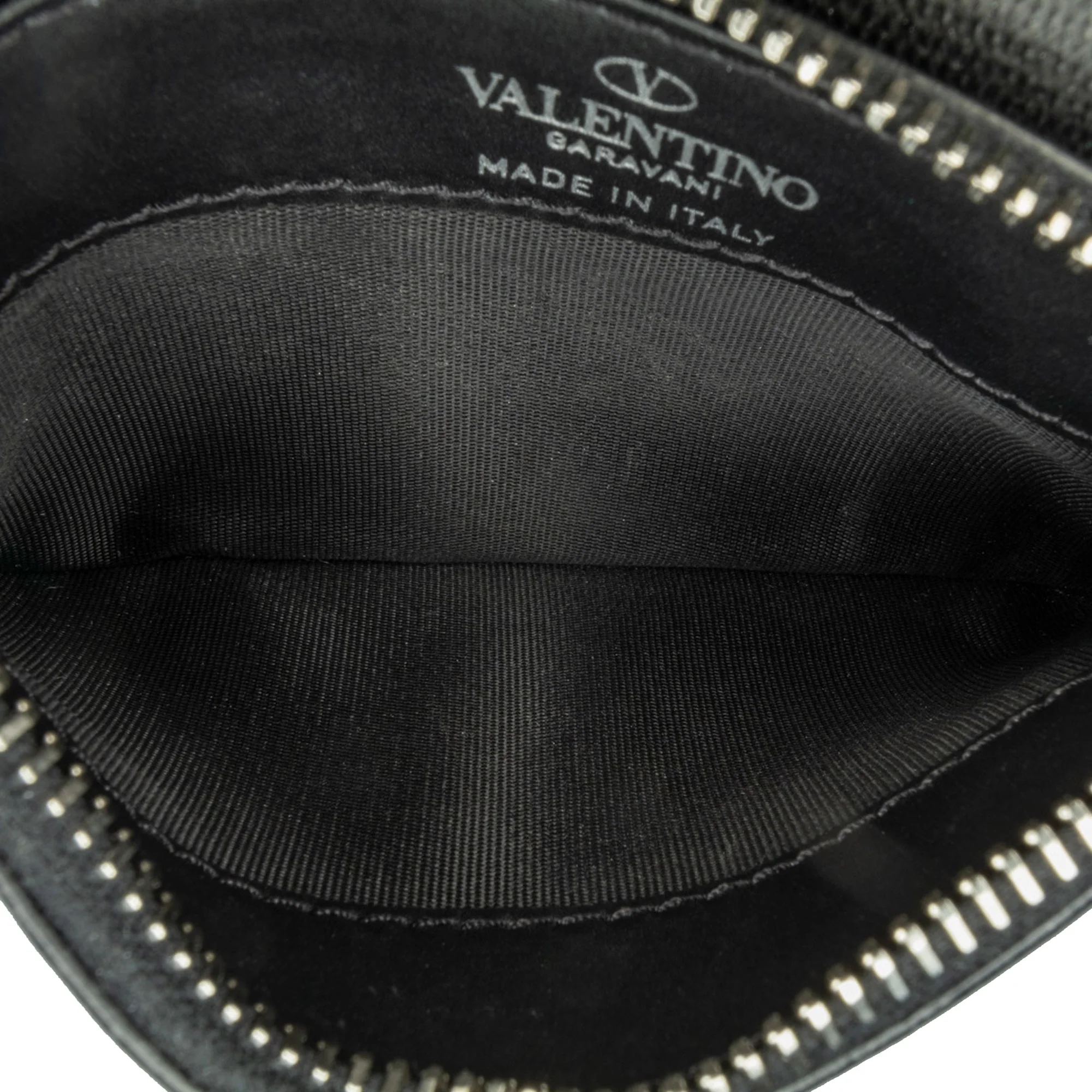 Valentino | Pre-Owned Leather VLTN Zip Card Holder | Black - Image 4