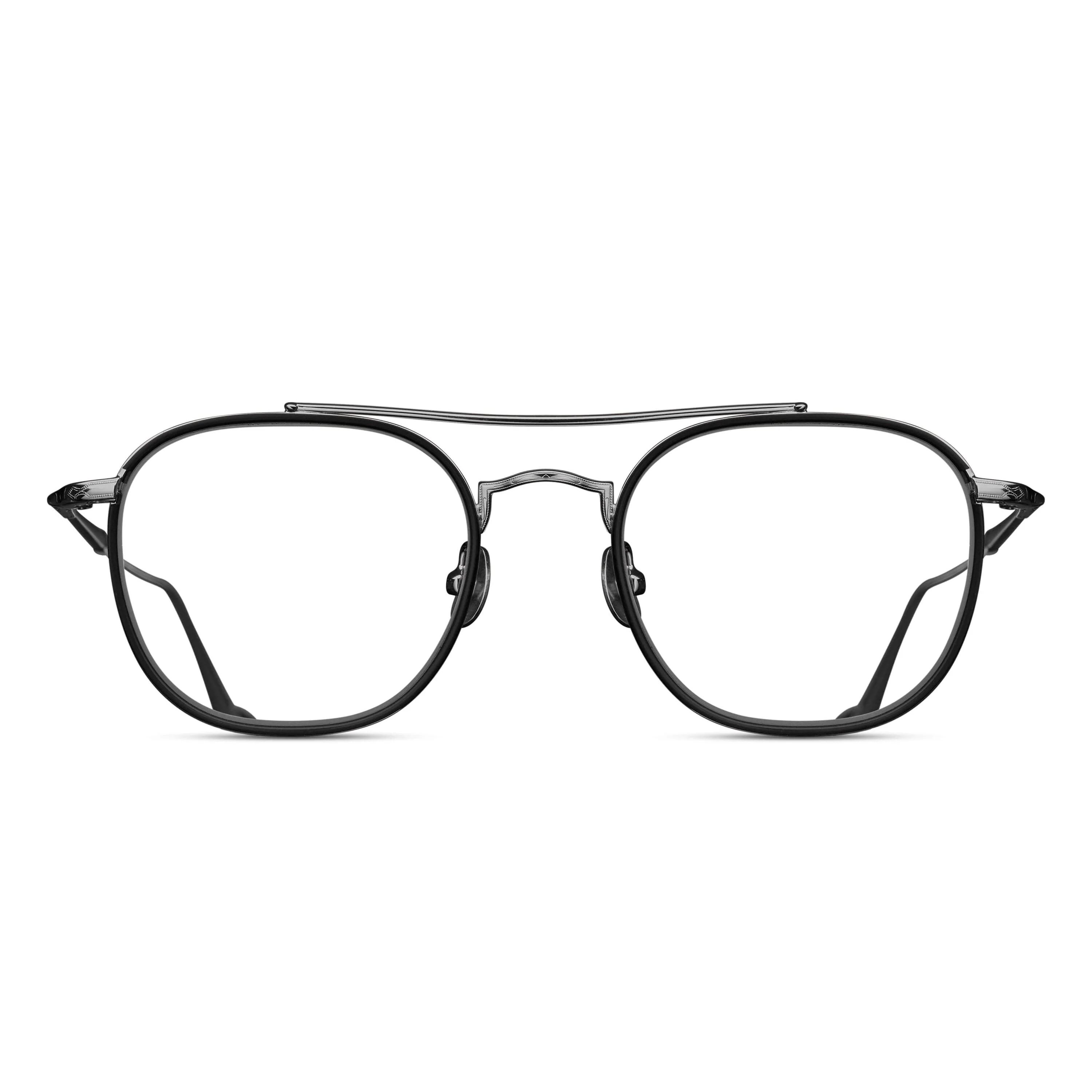 Mens | M3077 Aviator Optical | Matte Black/Ruthenium | Clear Lens | 49MM