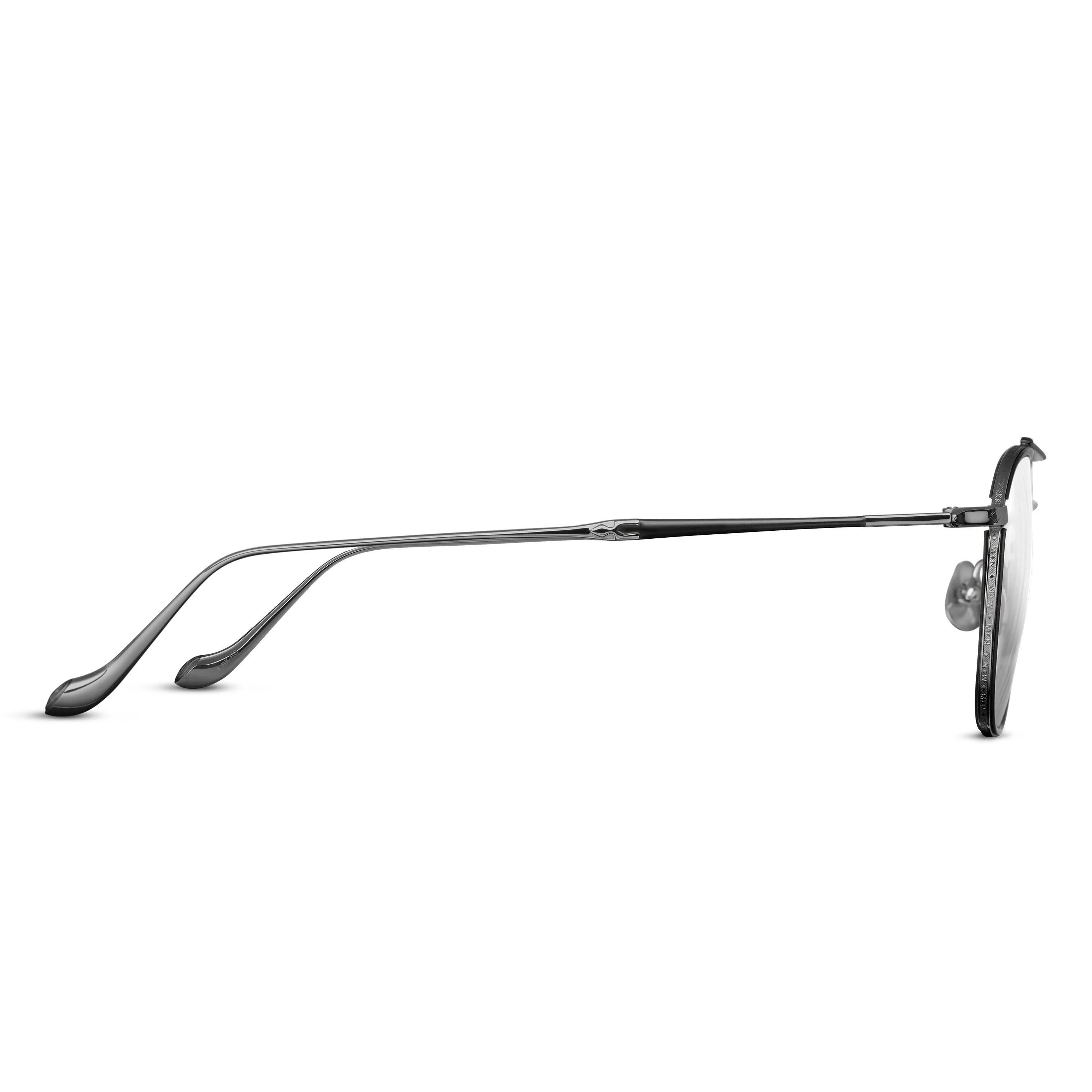 Mens | M3077 Aviator Optical | Matte Black/Ruthenium | Clear Lens | 49MM - Image 2