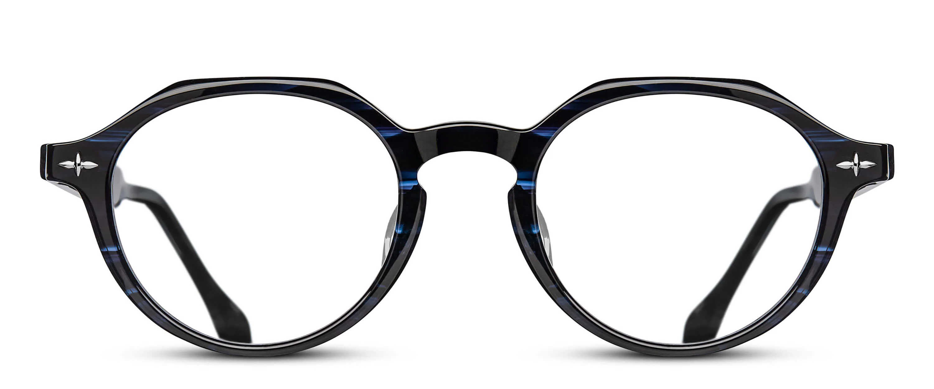 Unisex | M1024 Panto Optical Glass | Blue Demi | Clear | 49MM