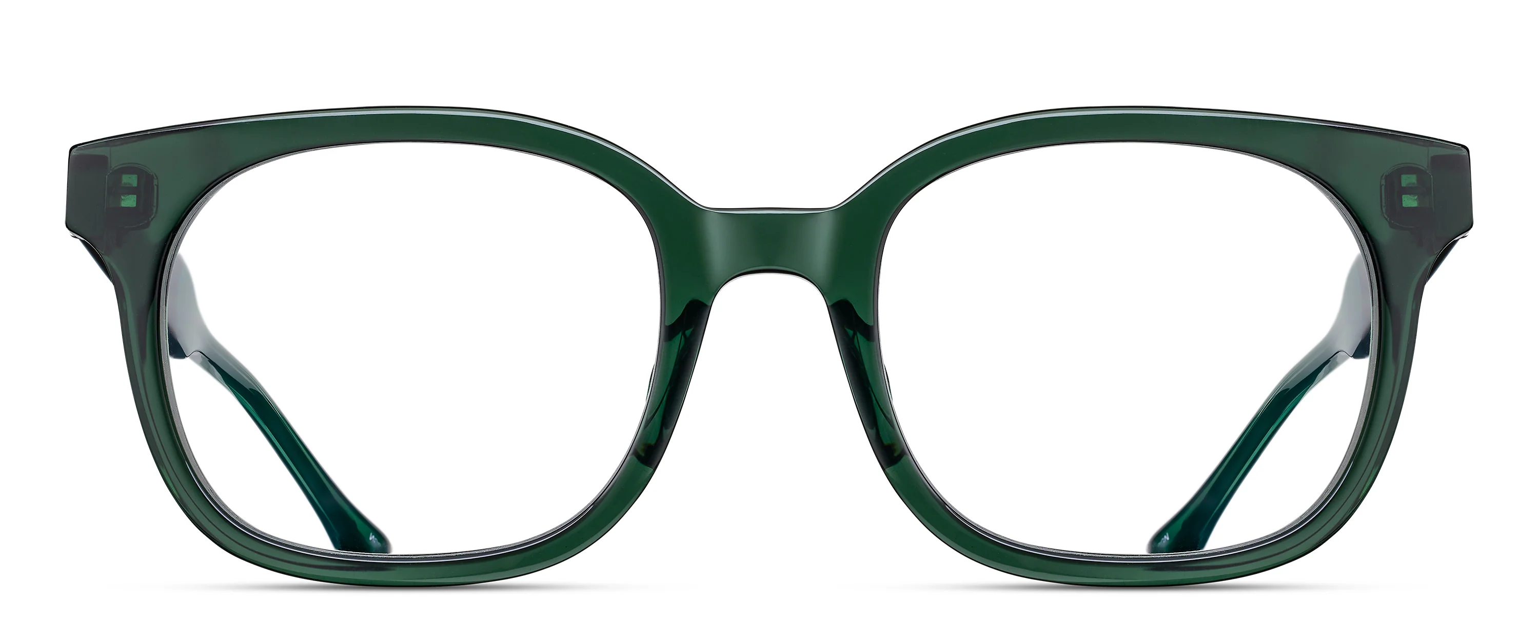 Unisex | M1030 Square Optical Glass | Bottle Green | Clear | 51MM