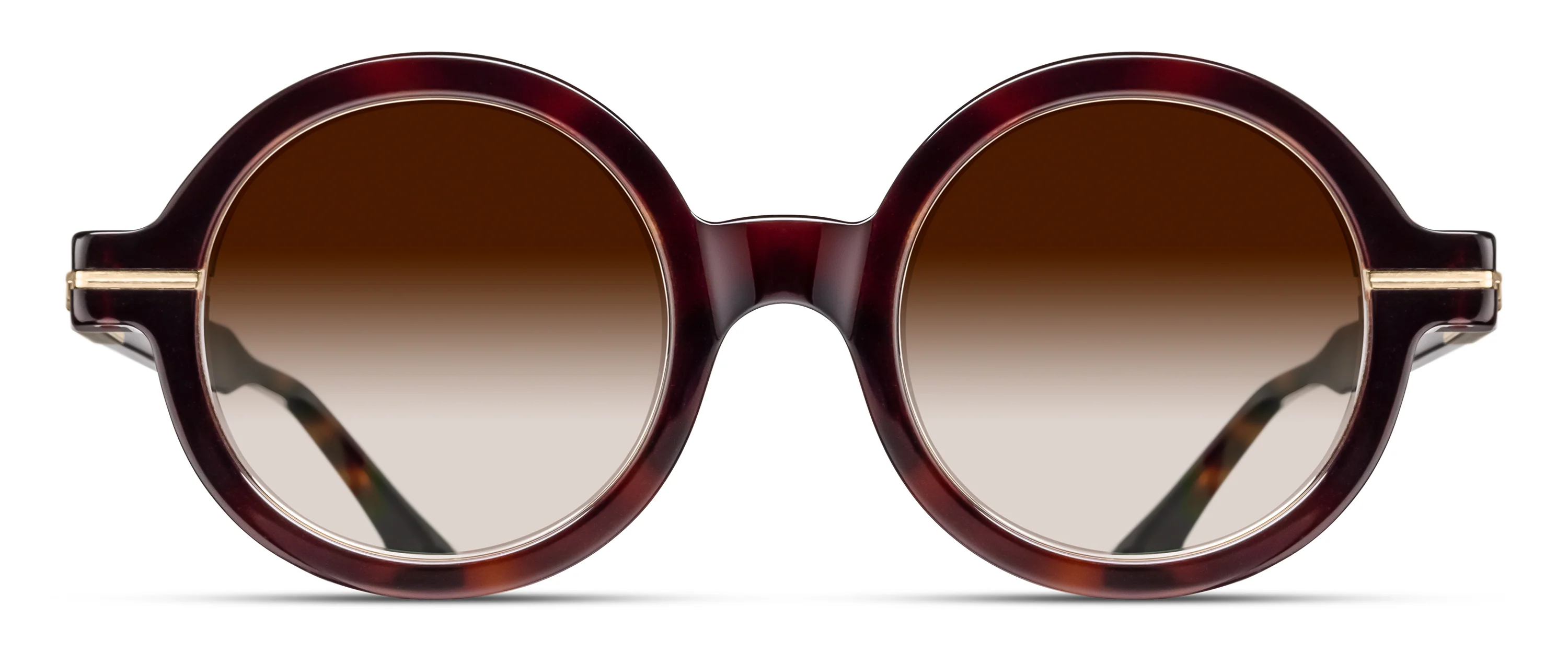 Unisex | M2059 Round Sunglass | Brushed Gold/Dark Tortoise | Brown Gradient Lenses | 48MM