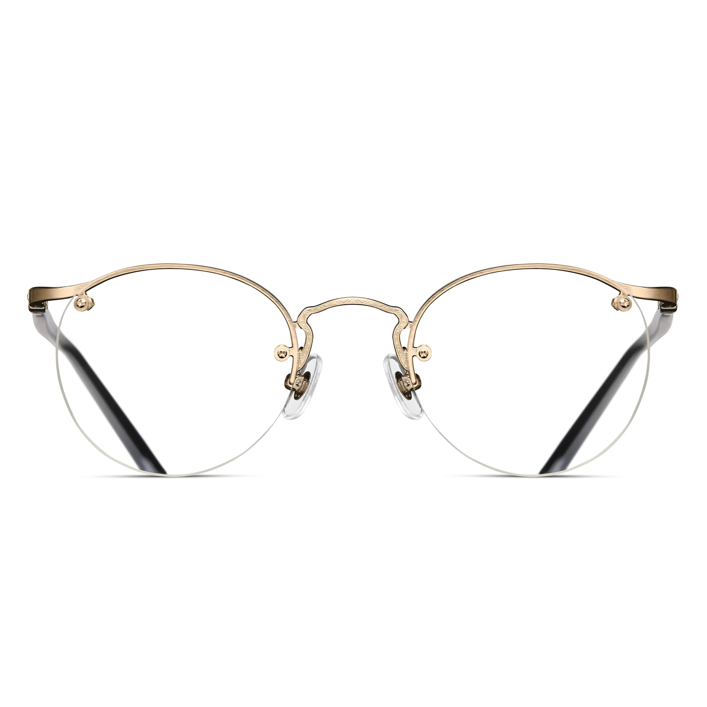 Unisex | M3107 Panto Optical | Brushed Gold | Clear Lens | 48MM