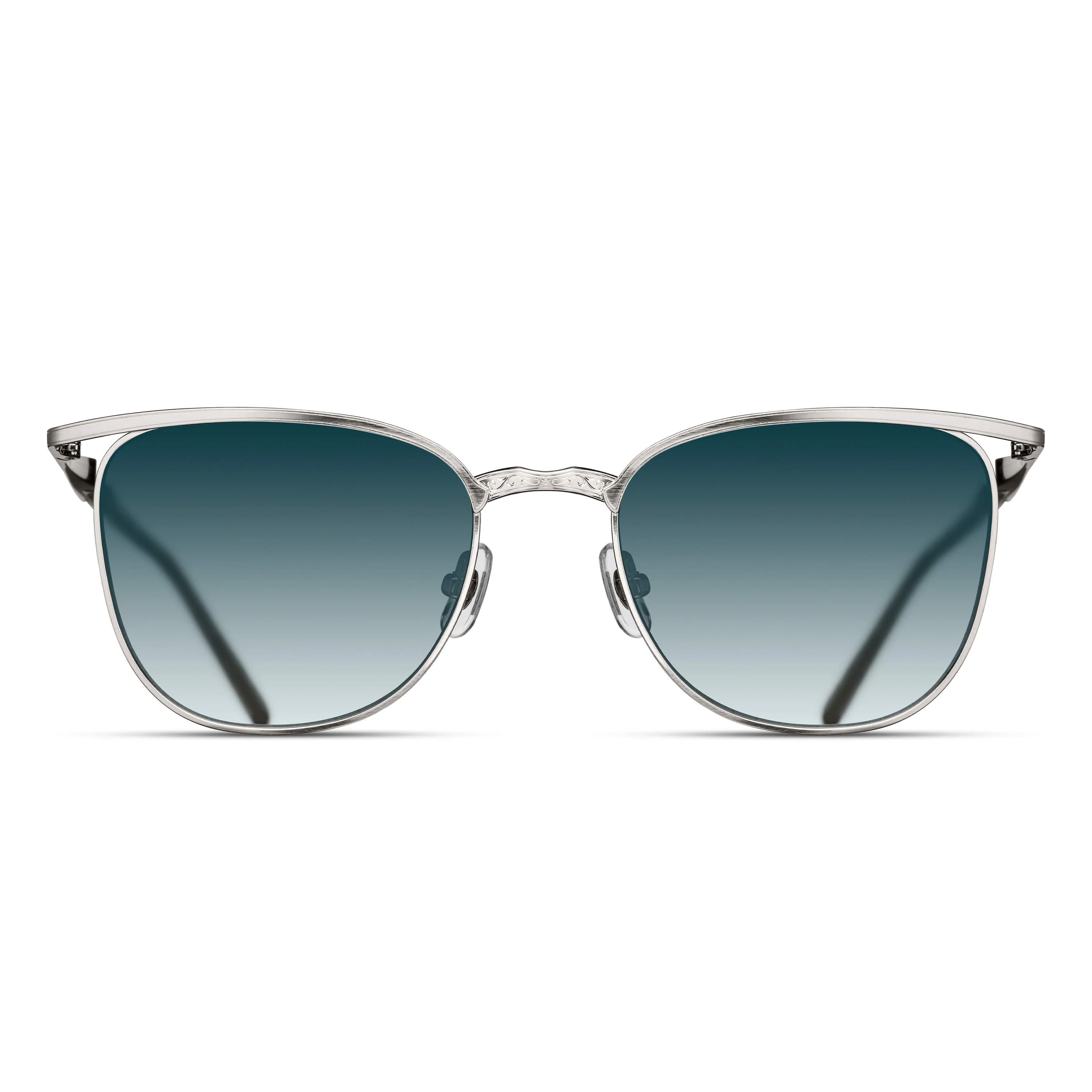 Unisex | M3109 Panto Sunglass | Palladium White/Black | Blue Gradient Lens | 54MM