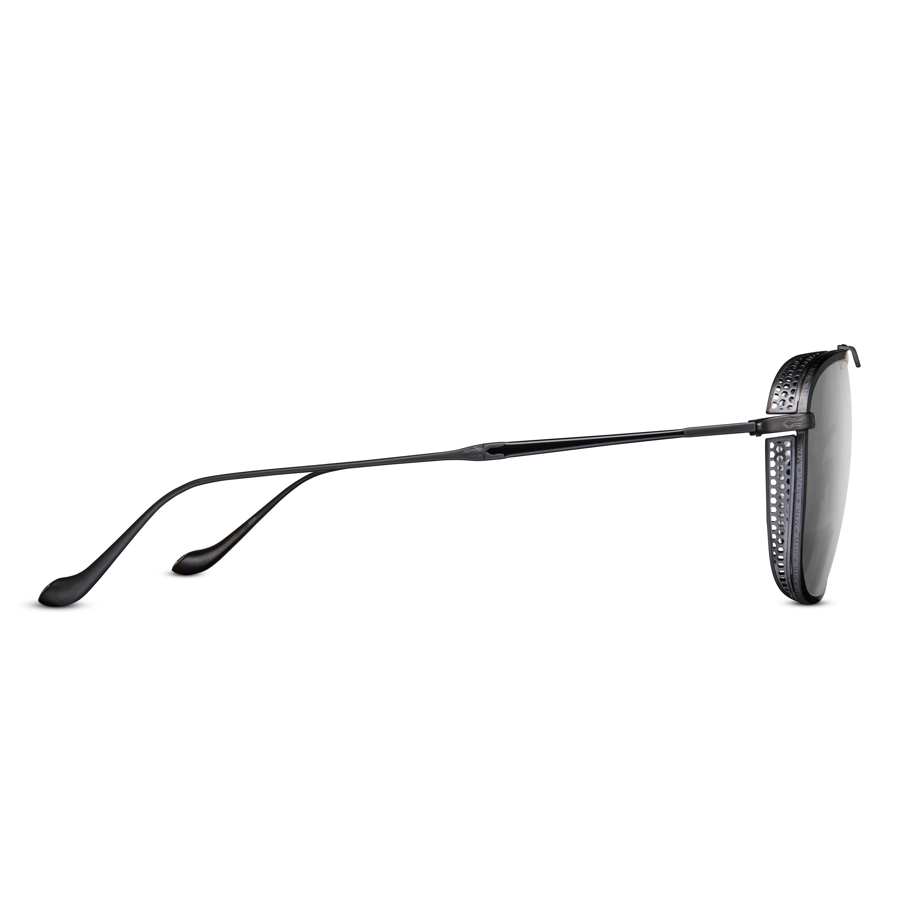 Unisex | M3110 Aviator Sunglass | Matte Black | Grey Lenses | 56MM - Image 2
