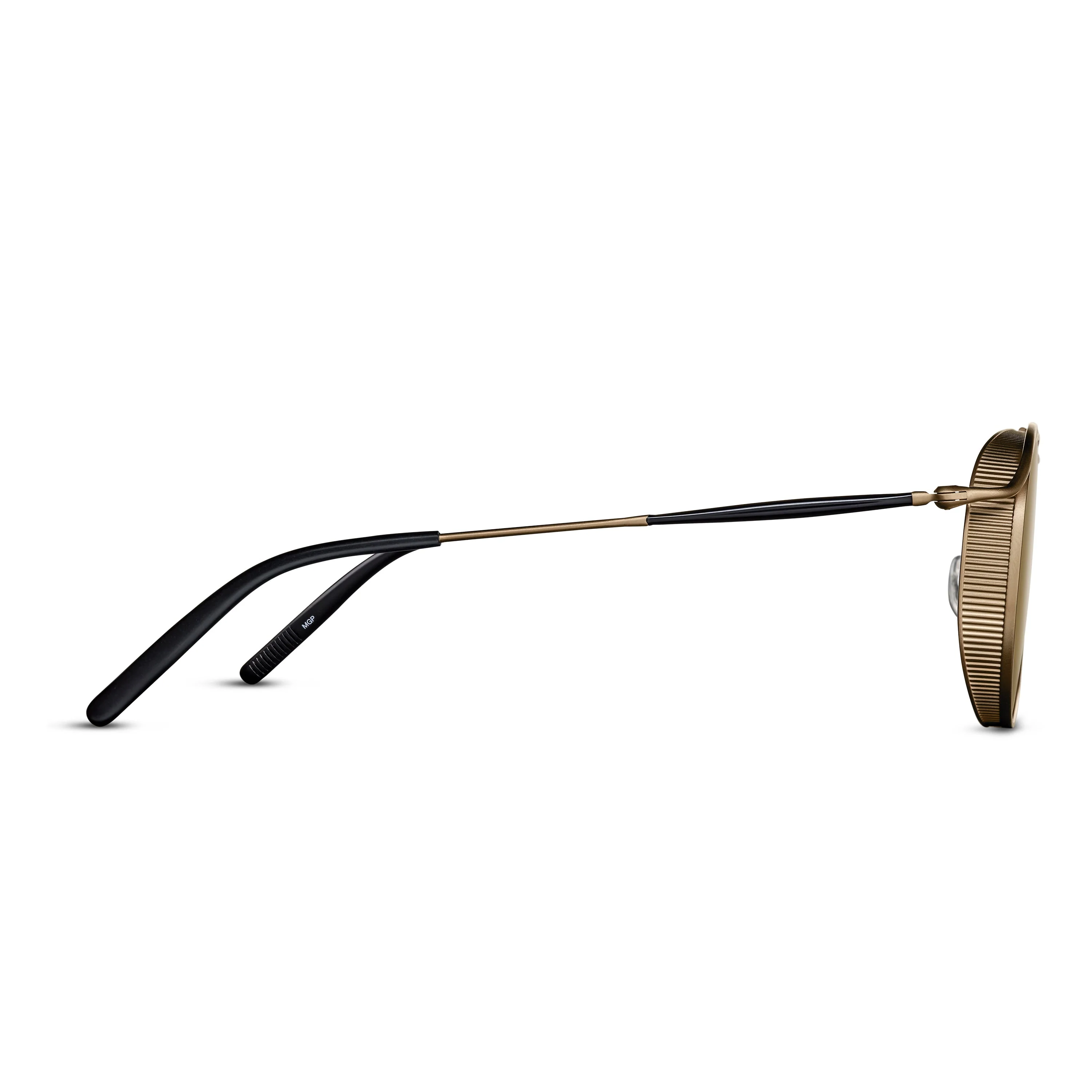Unisex | M3122 Panto Sunglass | Matte Gold | Brown Lens | 55MM - Image 2