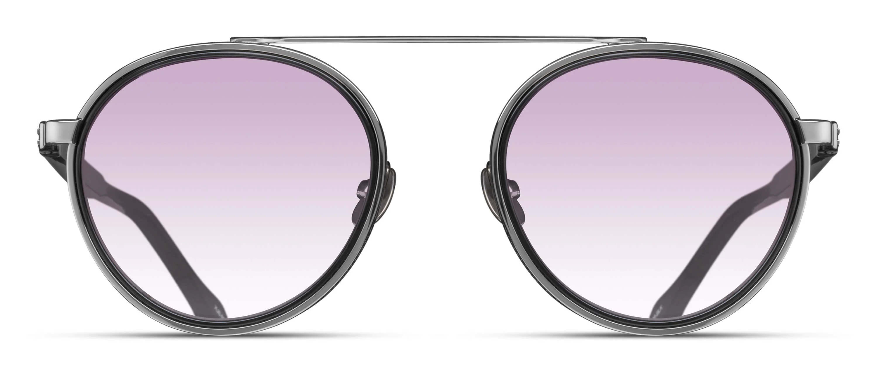 Unisex | M3125 Panto Sunglass | Ruthenium/Black | Cafe Violet Gradient Lenses | 49MM