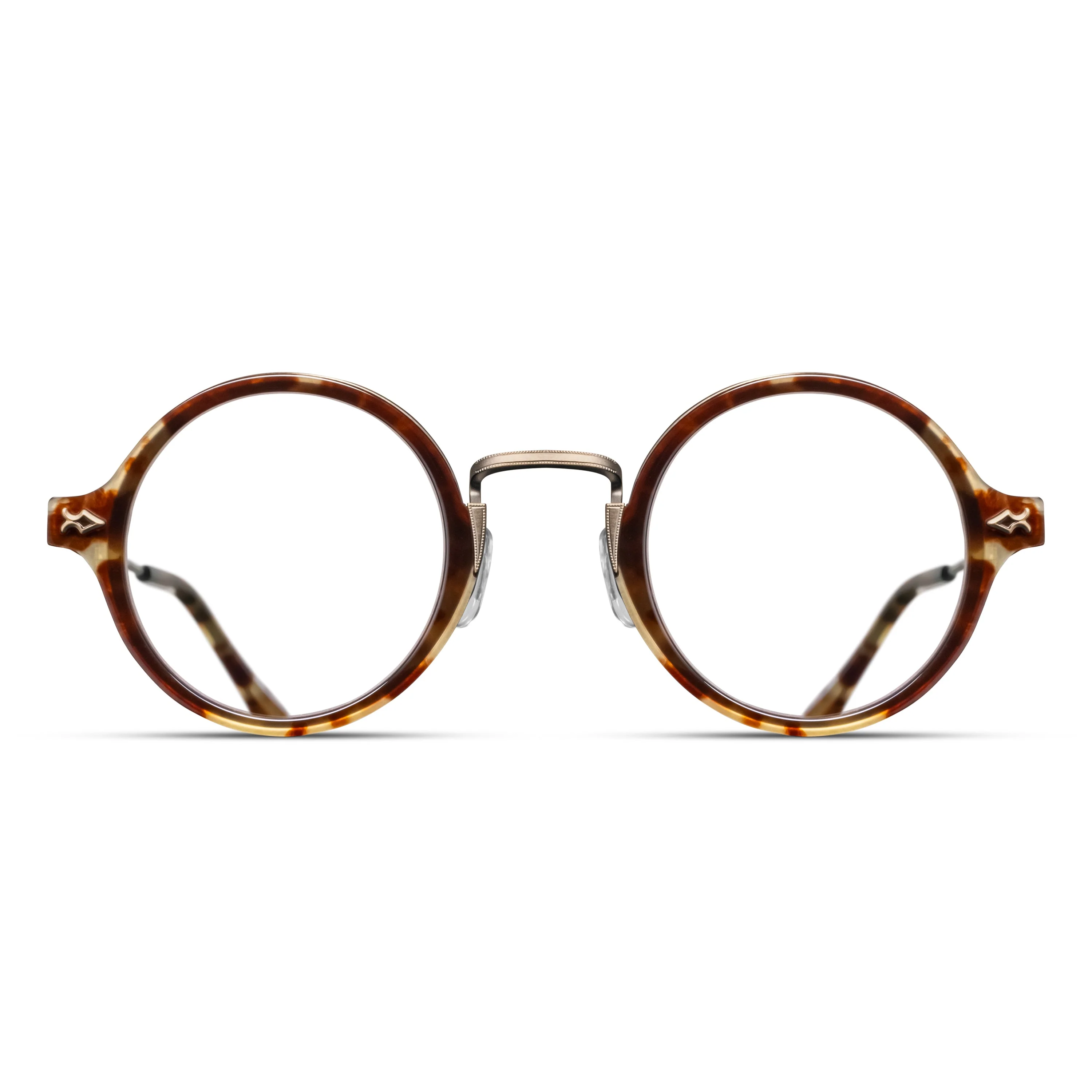 Unisex | M3127 Round Optical | Antique Gold/Brown | Clear Lens | 43MM