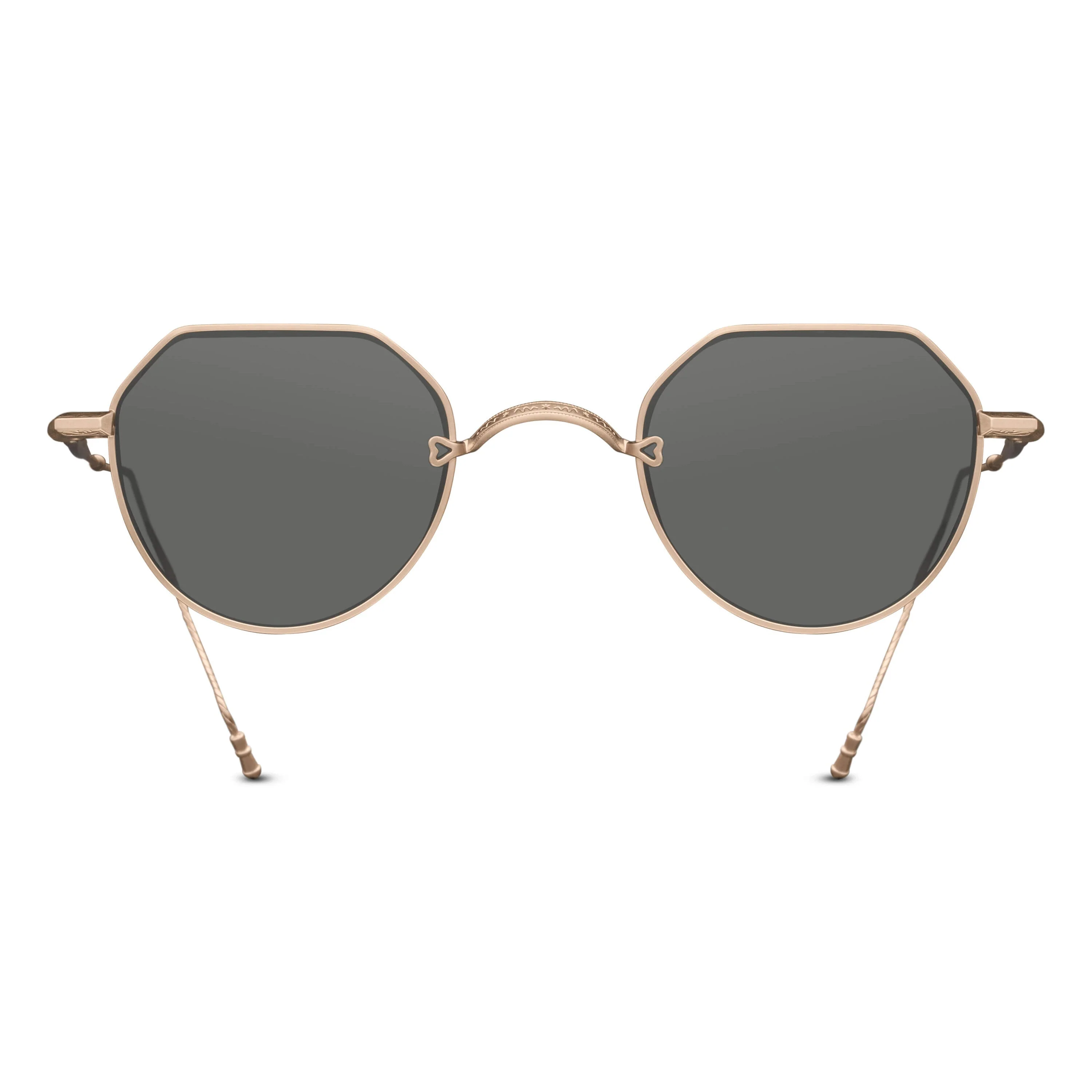 Unisex | M3132 Panto Sunglass | Matte Gold | Grey Lens | 46MM