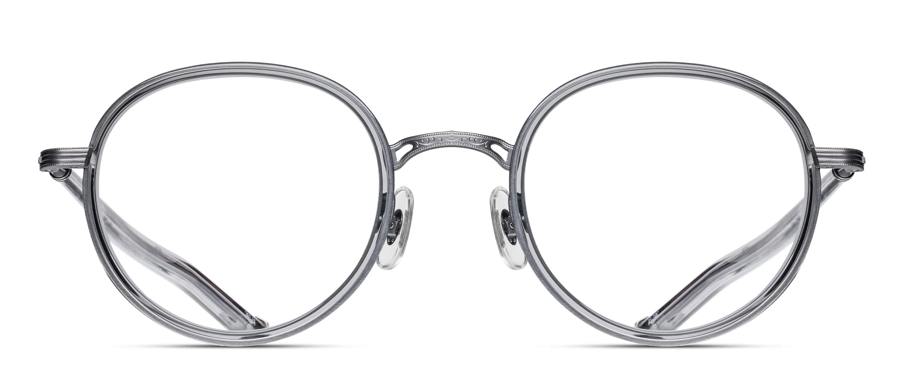 Unisex | M3134 Panto Optical Glass | Antique Silver/Grey Crystal | Clear | 47MM