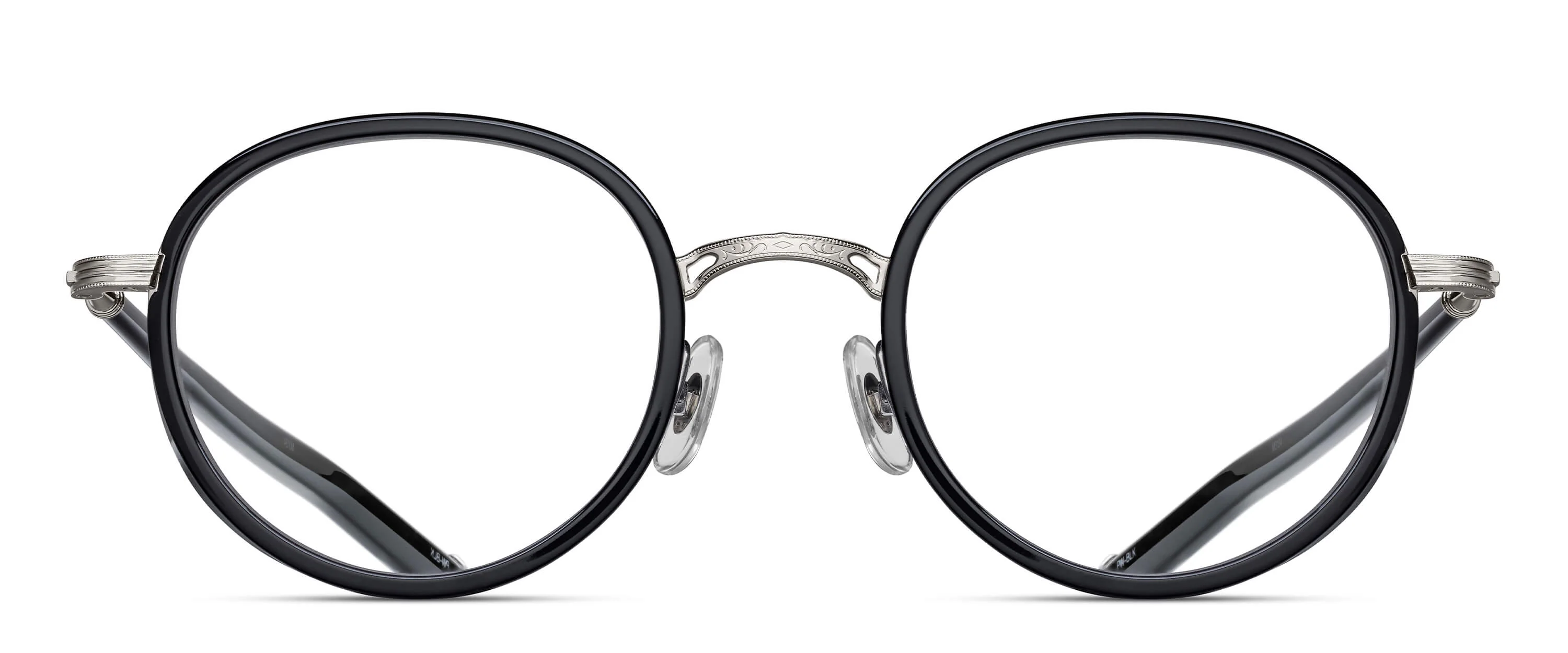 Unisex | M3134 Panto Optical Glass | Palladium White/Black | Clear | 47MM
