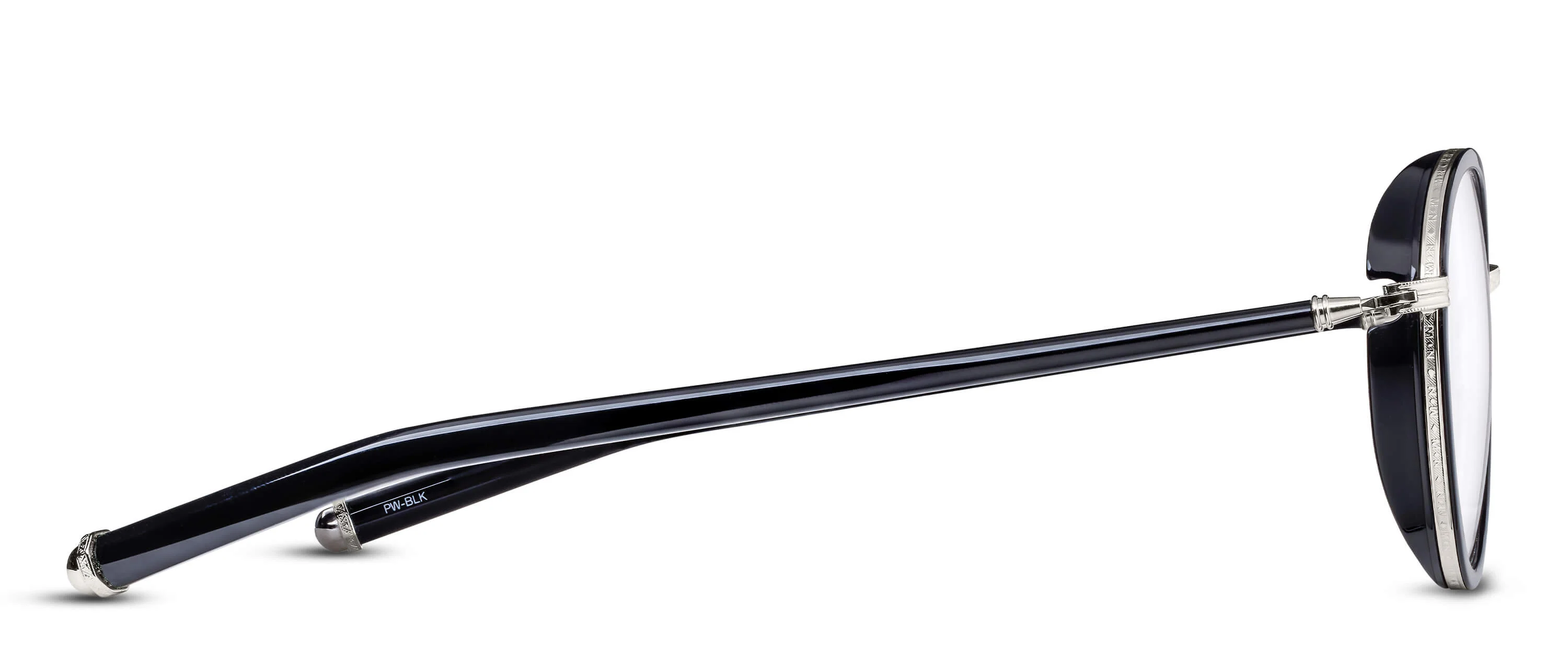 Unisex | M3134 Panto Optical Glass | Palladium White/Black | Clear | 47MM - Image 2