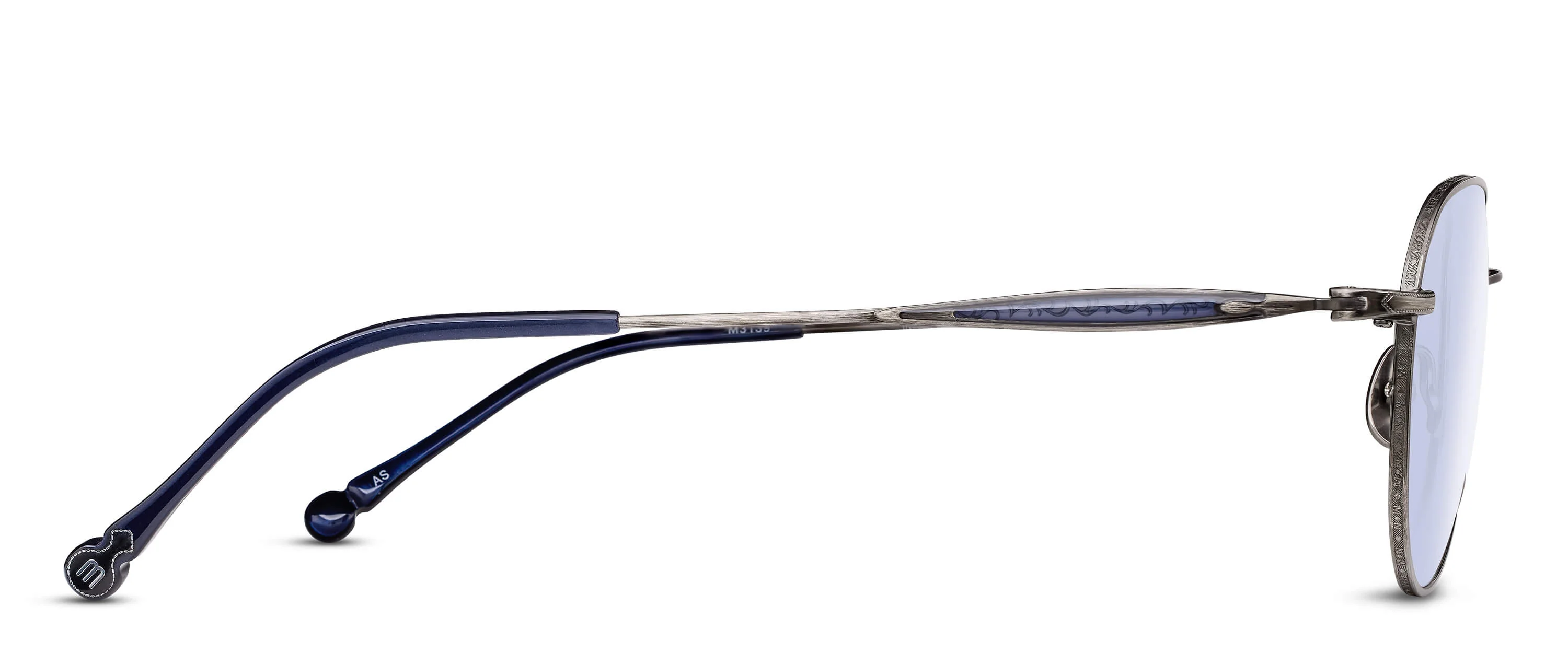 Unisex | M3139 Aviator Sunglass | Antique Silver | Cafe Blue Lenses | 57MM - Image 2