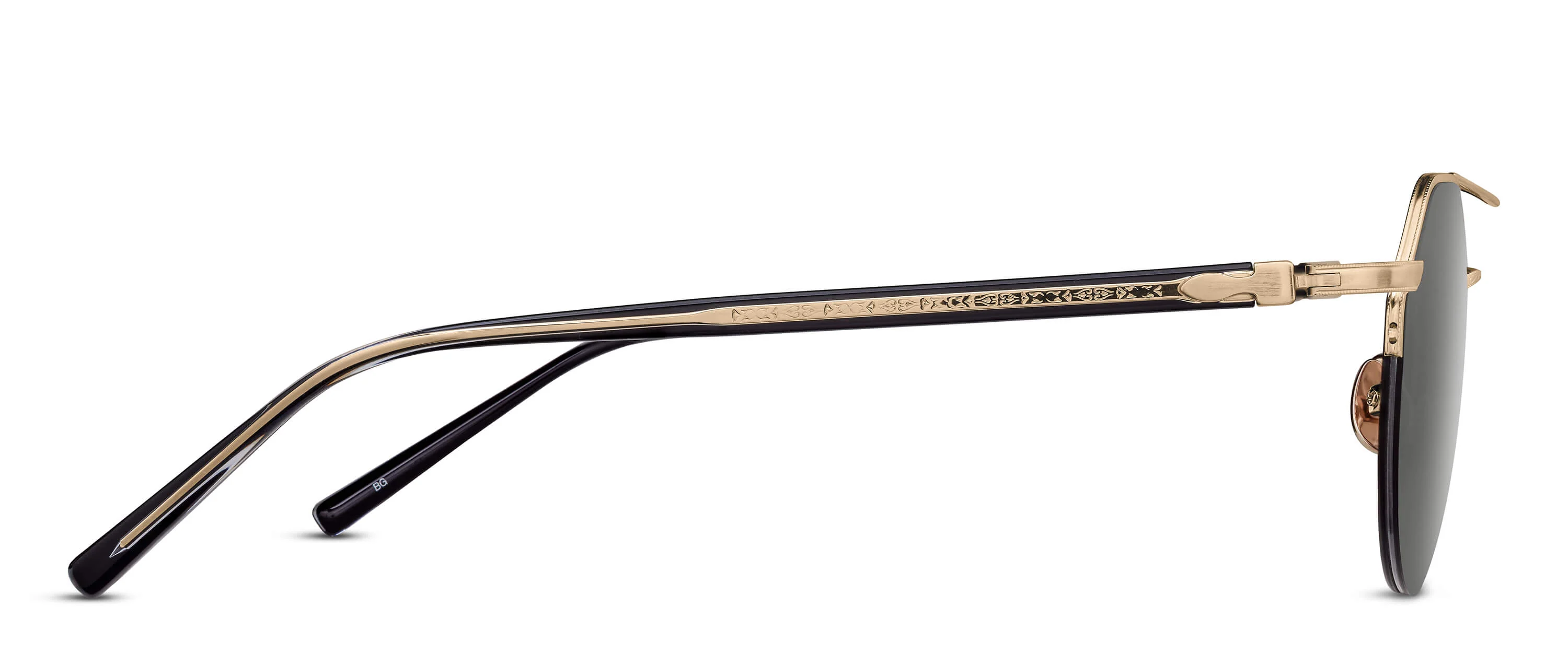 Unisex | M3141 Panto Sunglass | Brushed Gold | Grey Lenses | 50MM - Image 2