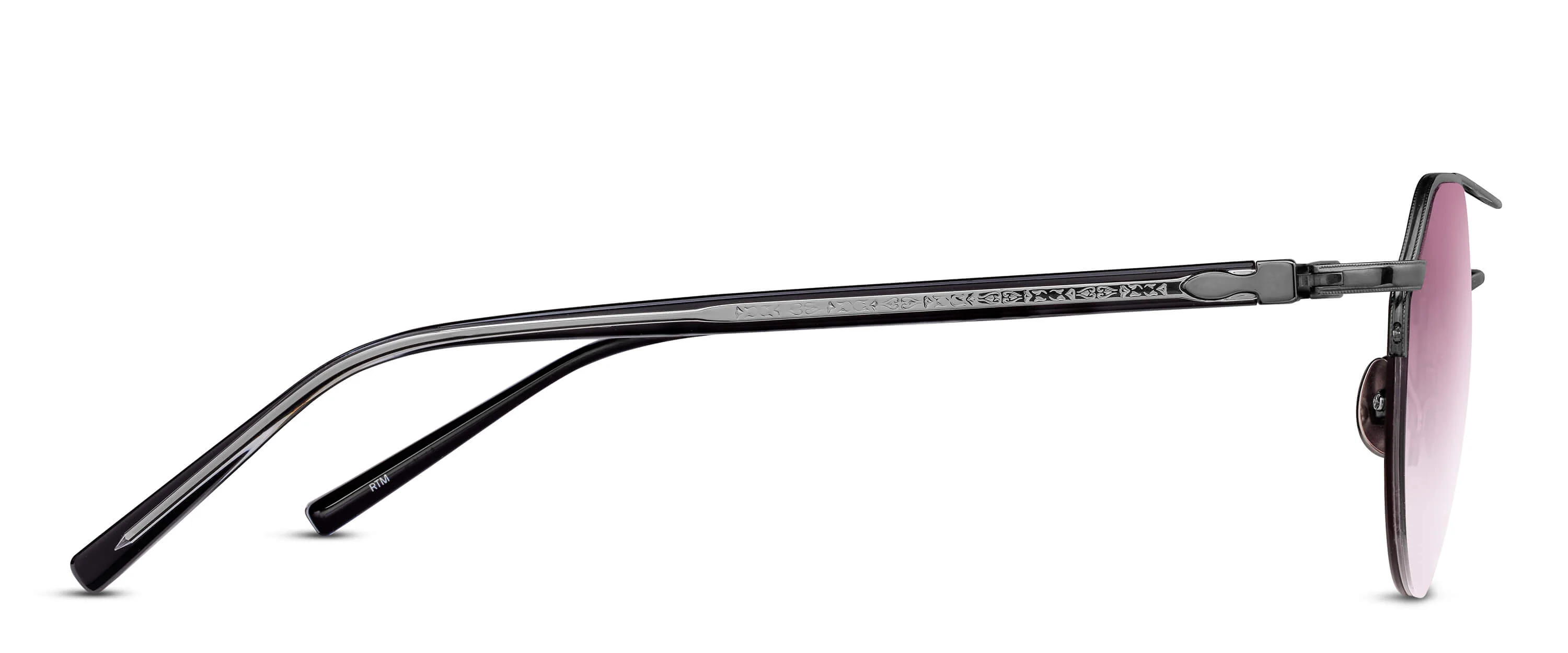 Unisex | M3141 Panto Sunglass | Ruthenium | Pink Gradient Lenses | 50MM - Image 2