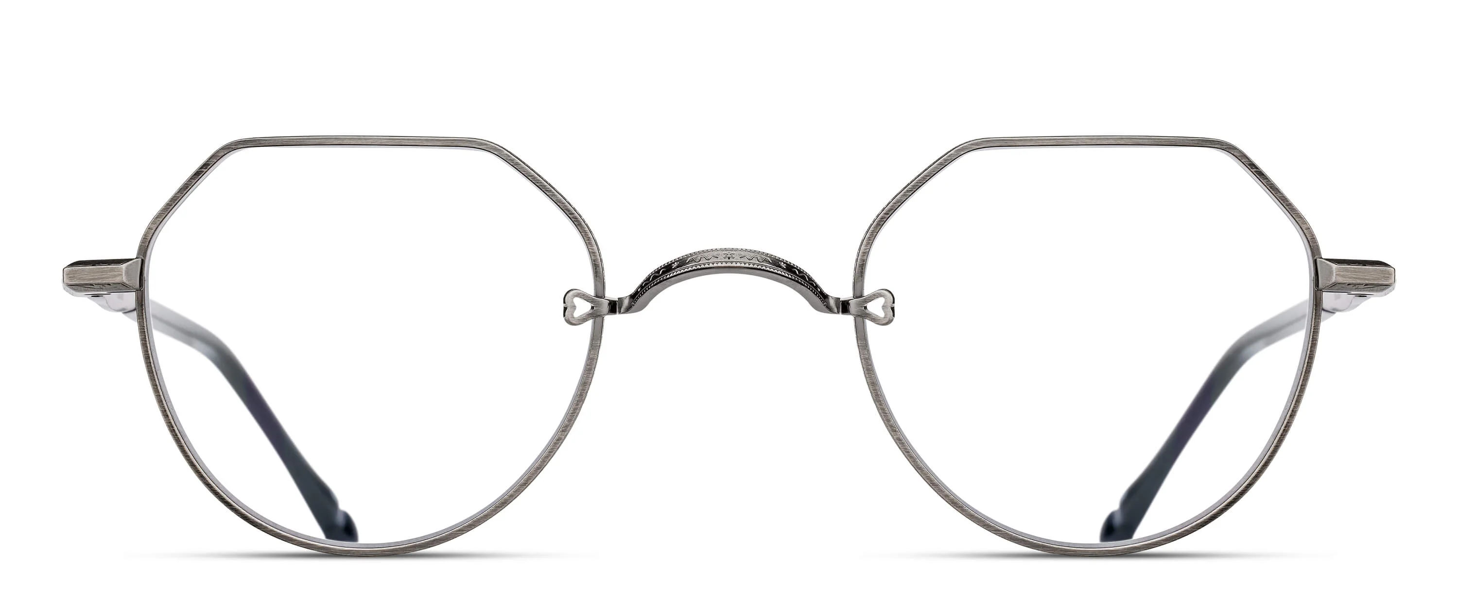 Unisex | M3144 Panto Optical Glass | Antique Silver | Clear | 46MM