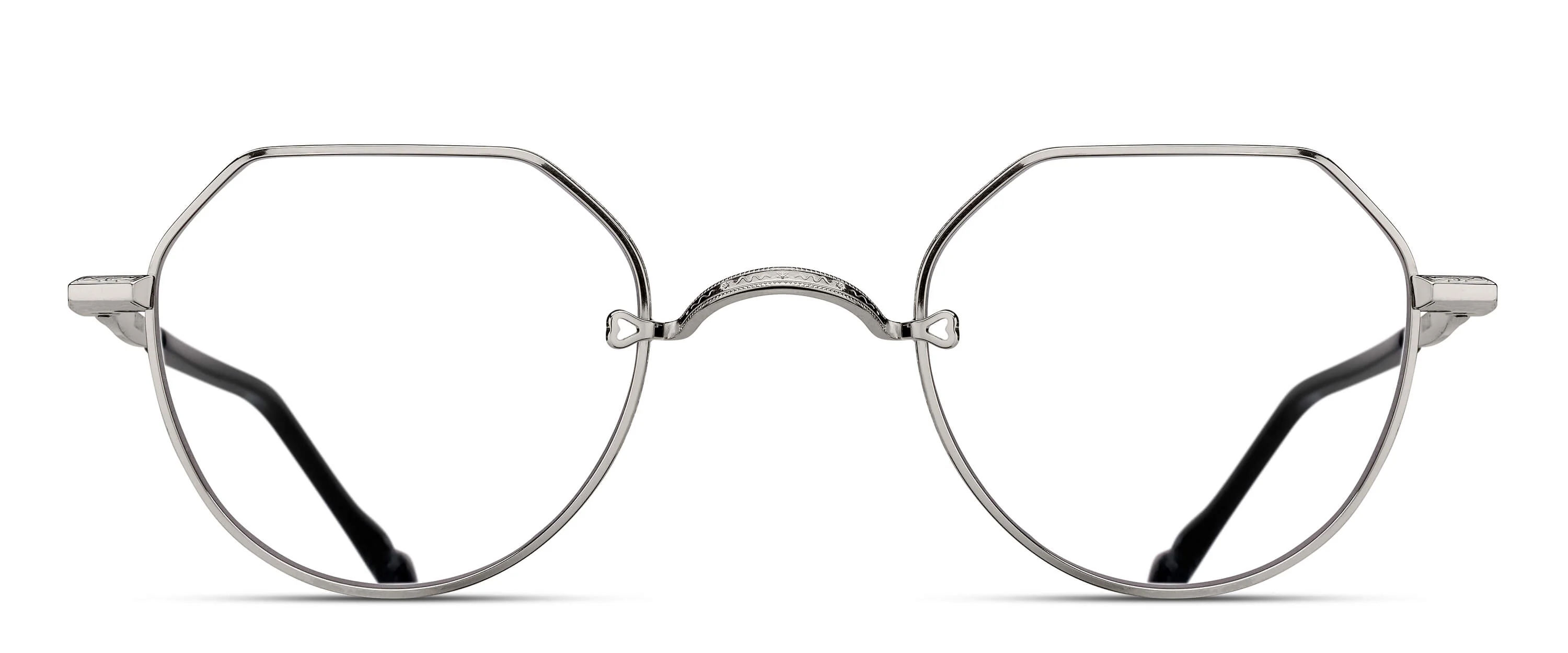 Unisex | M3144 Panto Optical Glass | Palladium White | Clear | 46MM