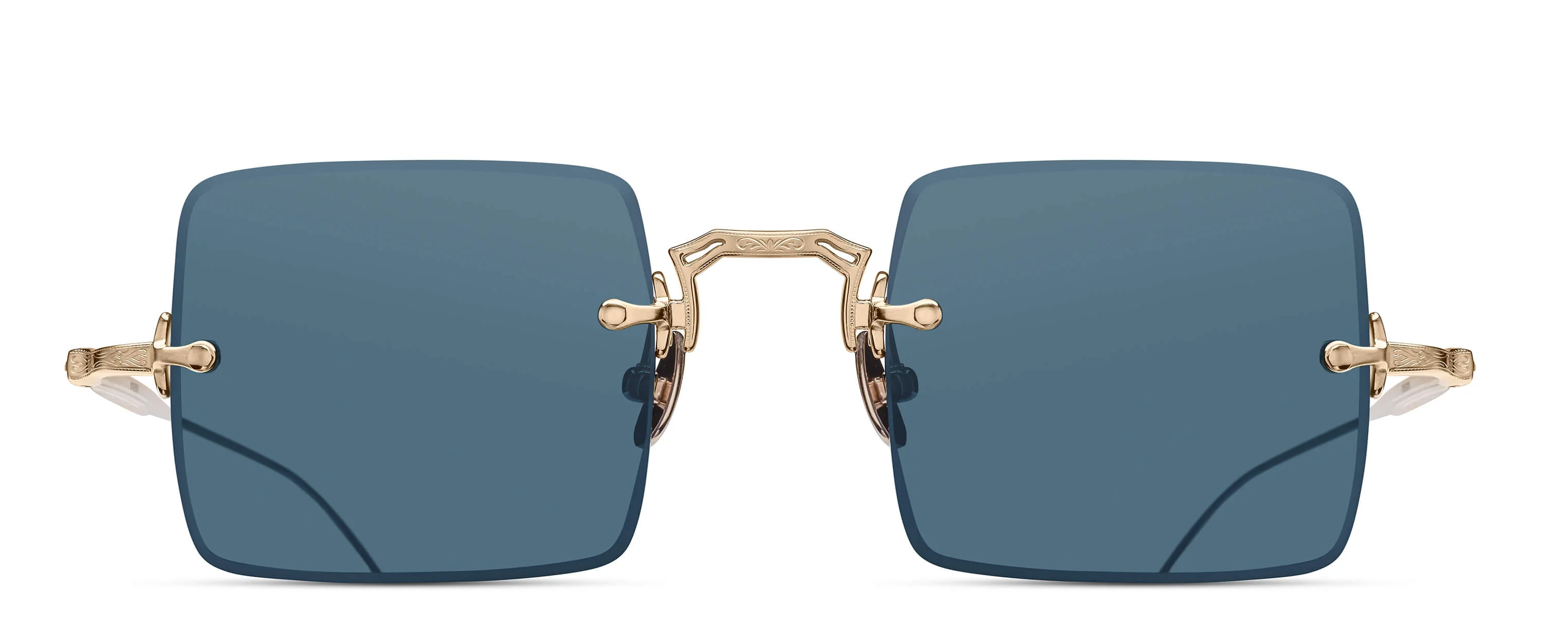 Unisex | M5001 Square Sunglass | Brushed Gold | Grey/Blue Grey Lenses | 46MM