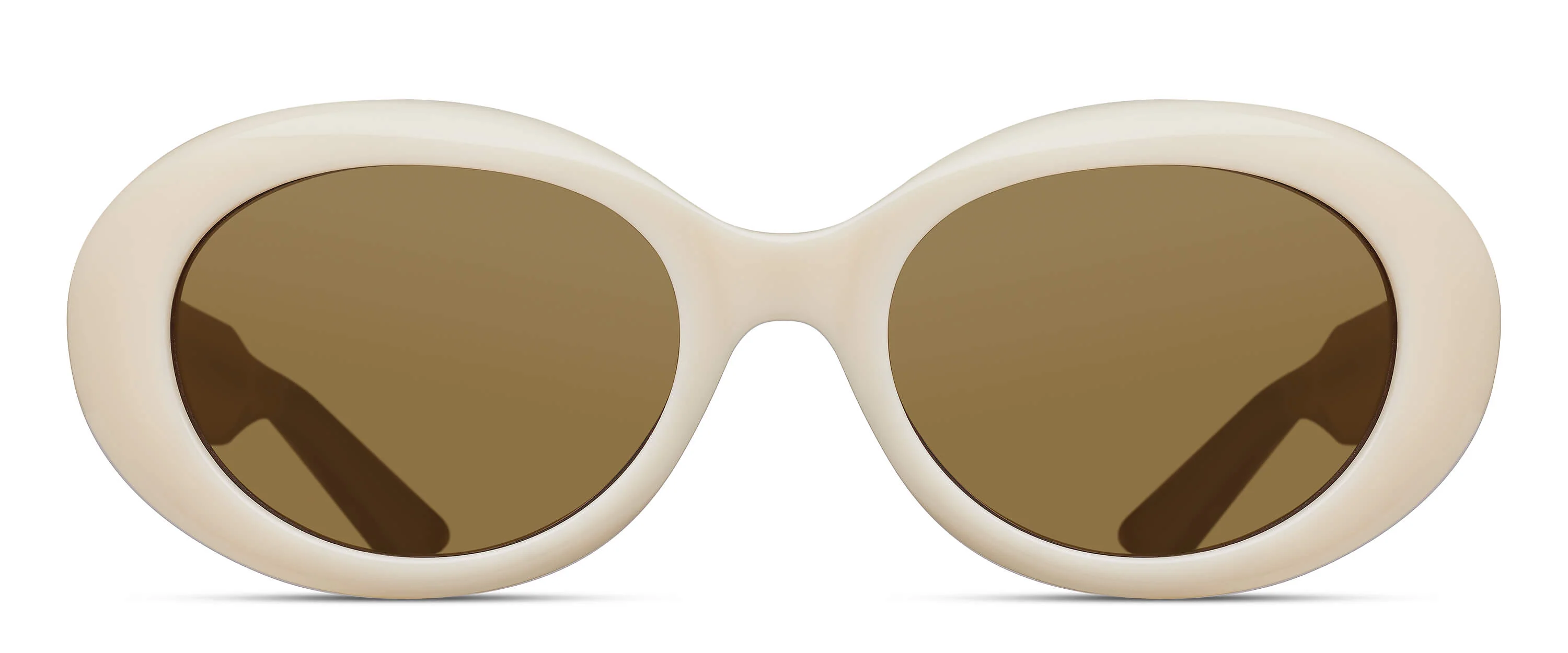 Womens | M1034 Oval Sunglass | Milky White | Brown Lenses | 53MM