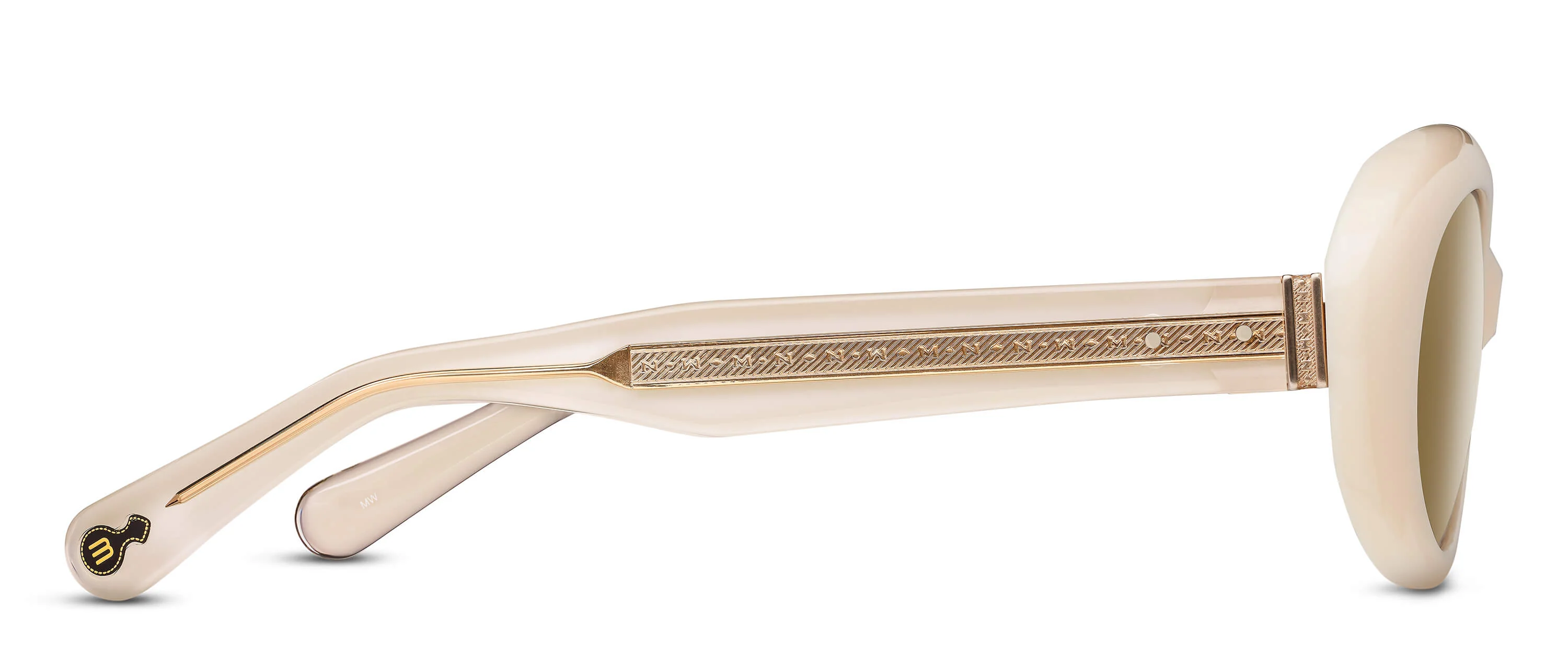 Womens | M1034 Oval Sunglass | Milky White | Brown Lenses | 53MM - Image 2