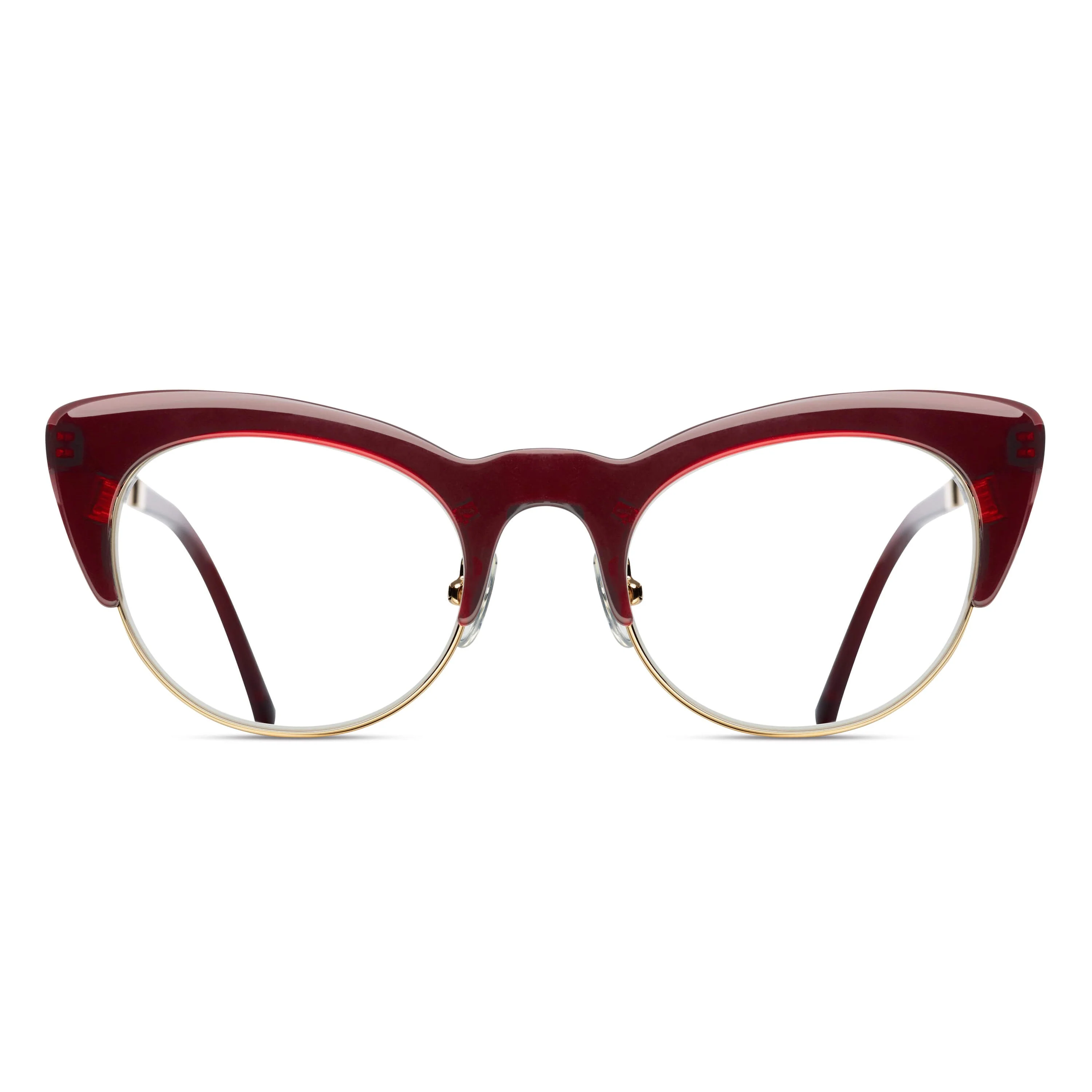 Womens | M2018 Cat Eye Optical | Shiny Bordeaux | Clear Lens | 49MM