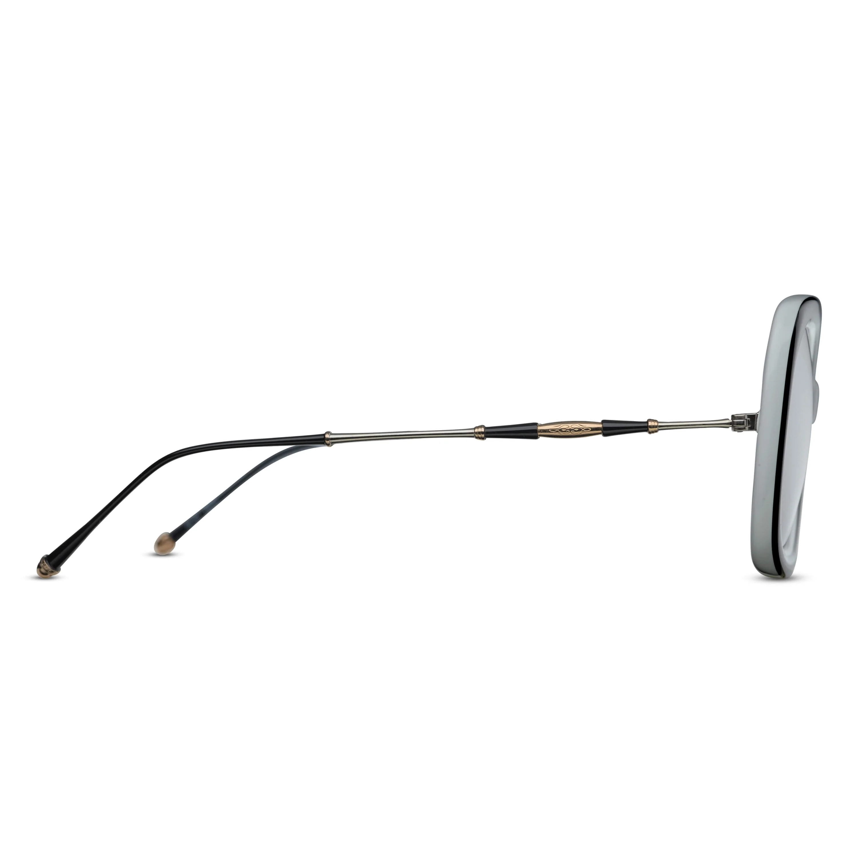 Womens | M2035 Square Sunglass | Black/White | Silver Mirror Lens | 53MM - Image 2