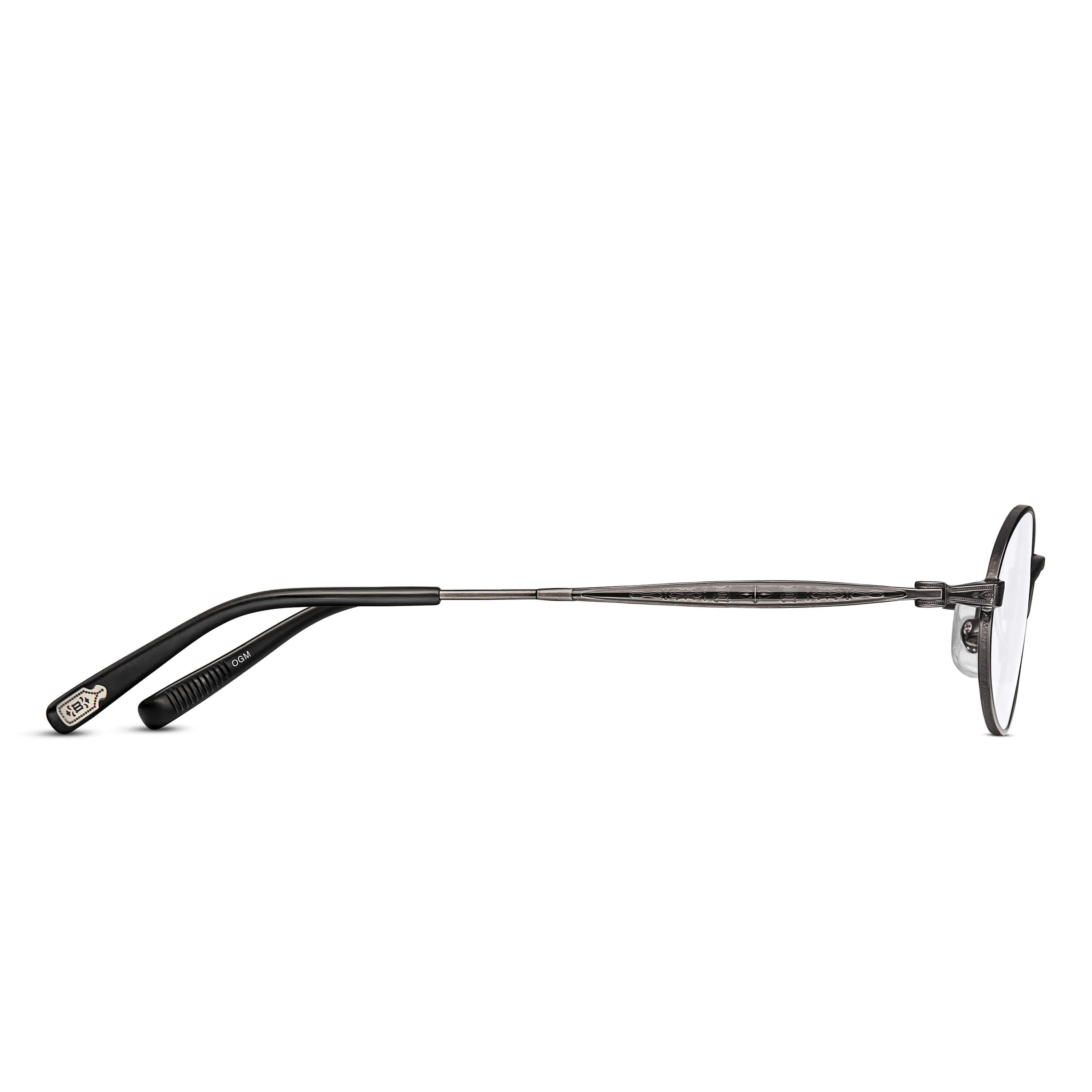 Womens | M3017 Oval Optical | Old Gunmetal | Clear Lens | 50MM - Image 2