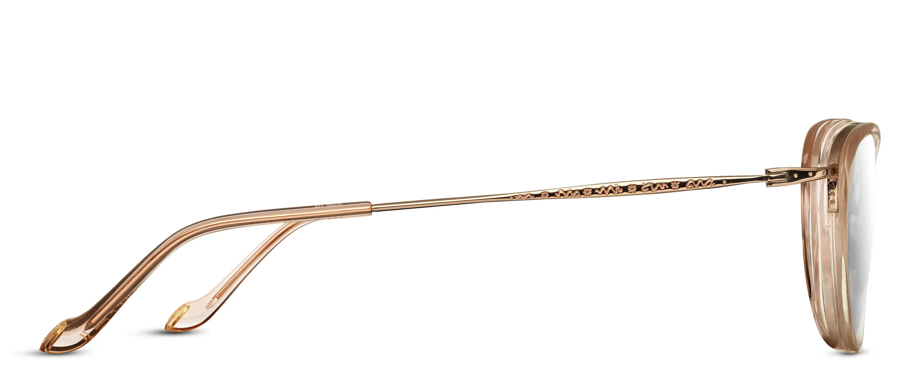 Womens | M3095 Cat Eye Optical Glass | Champagne | Clear | 51MM - Image 2