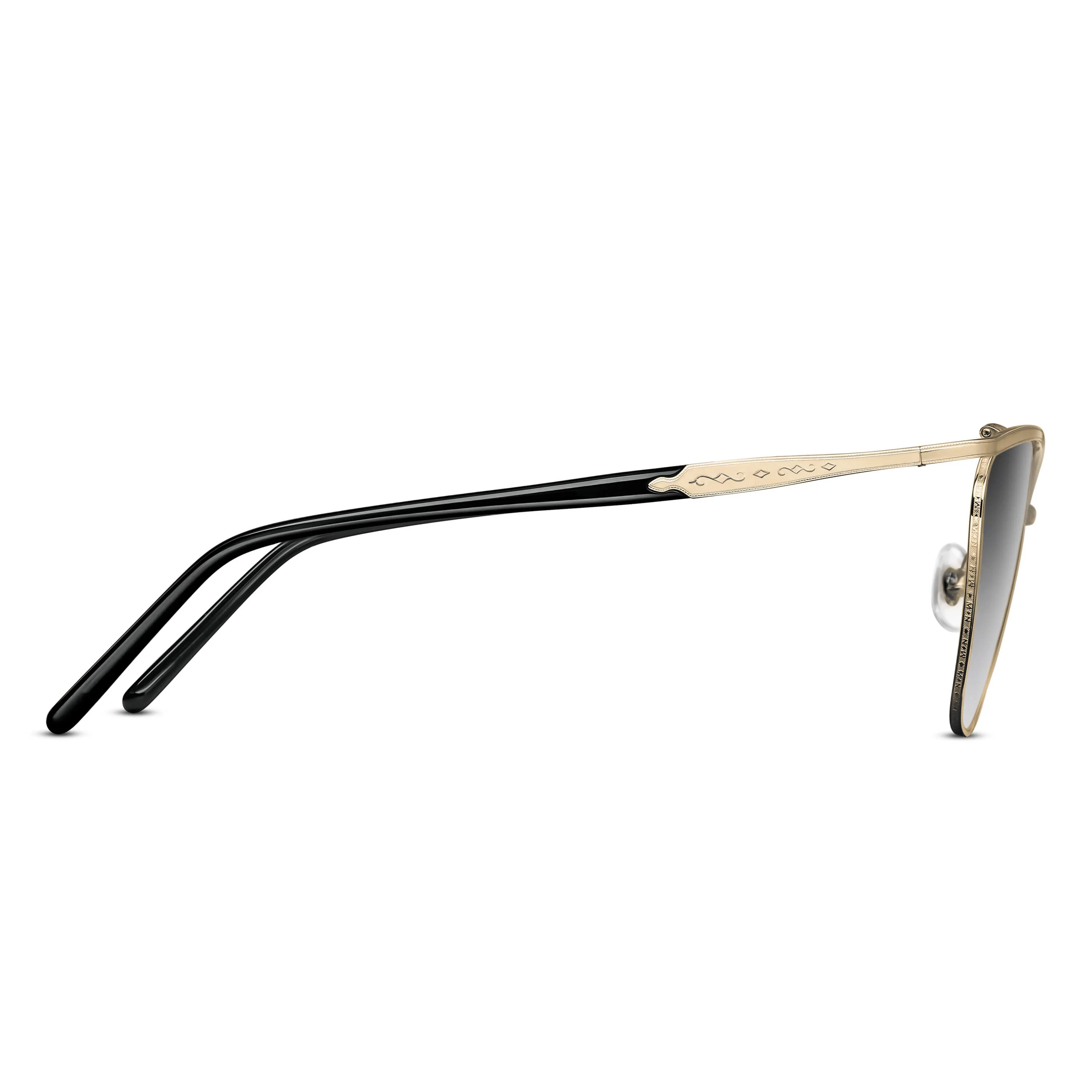 Womens | M3102 Cat Eye Sunglass | Brushed Gold/Black | Grey Gradient Lens | 56MM - Image 2