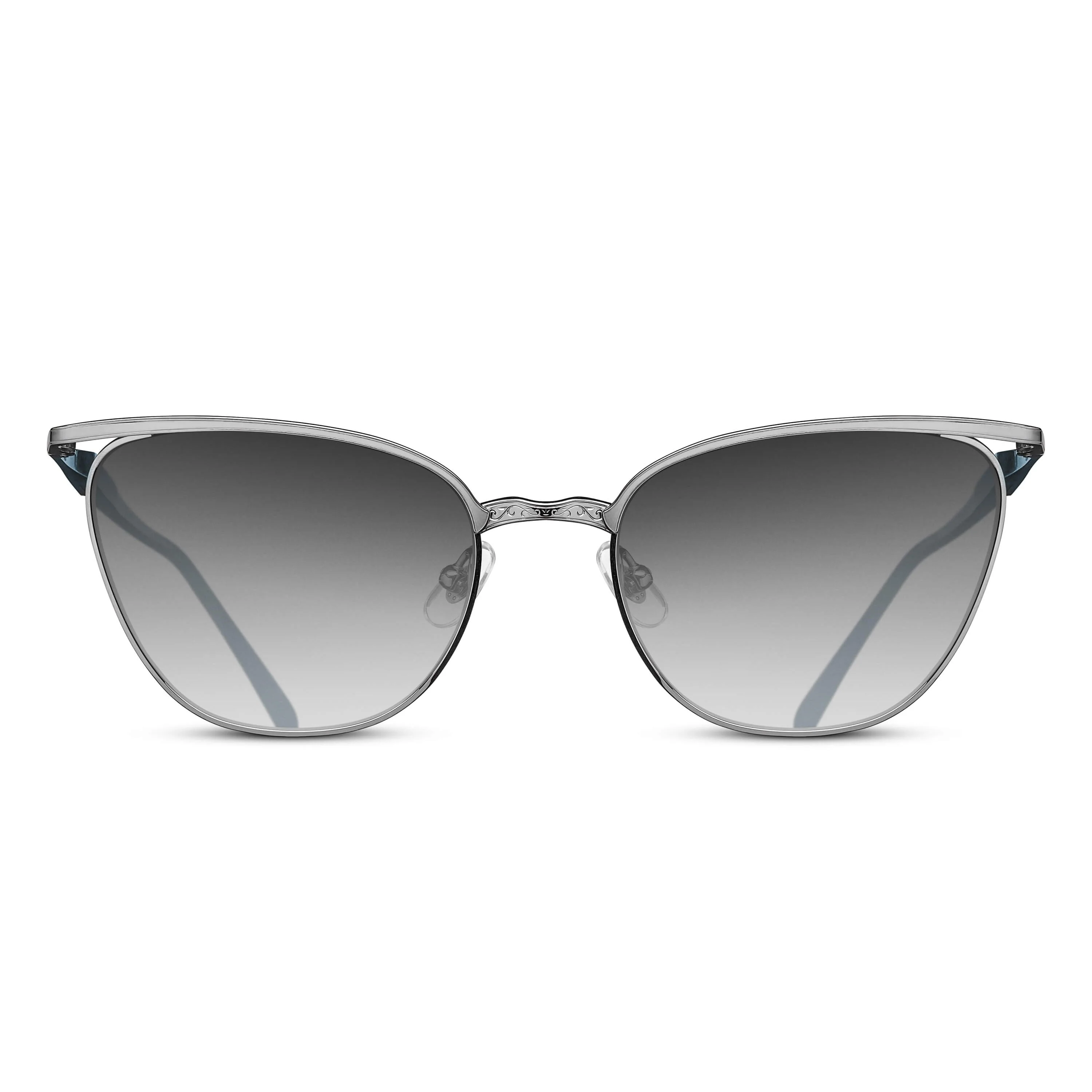 Womens | M3102 Cat Eye Sunglass | Palladium White/Navy | Grey Gradient Lens | 56MM