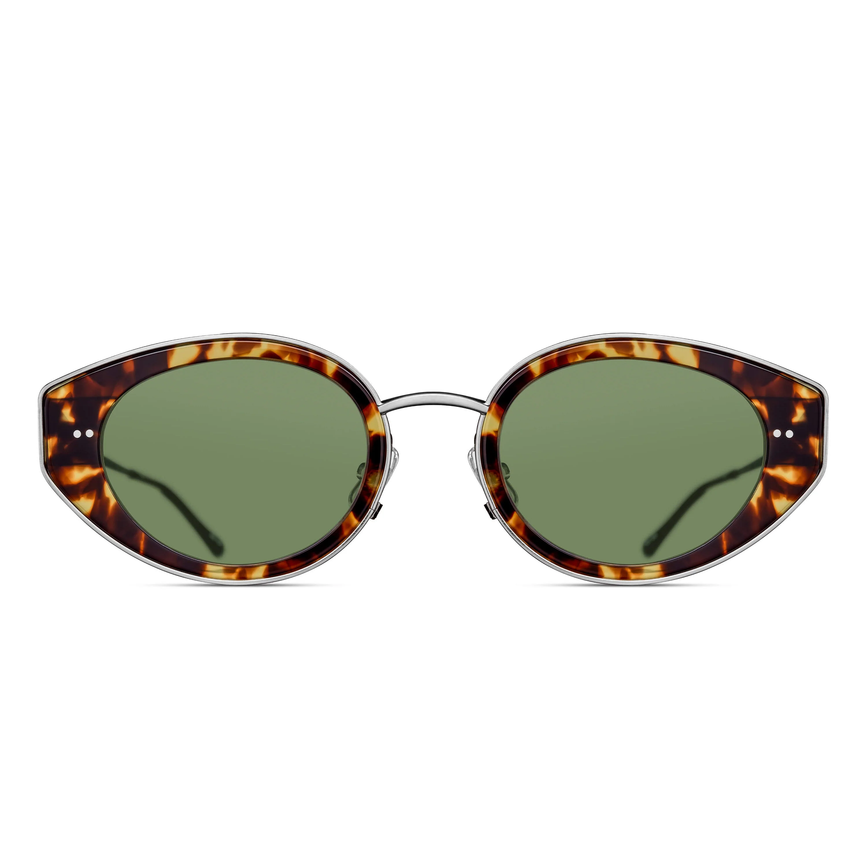 Womens | M3120 Cat Eye Sunglass | Tokyo Tortoise/Brushed Silver | Sage Green Lens | 52MM