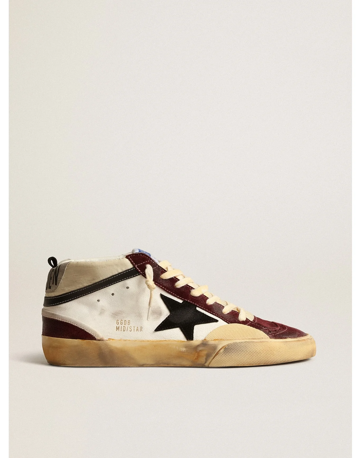 Men | Mid Star Nappa with Suede Star & Inserts | Cream x Wine Red x Black (V2) - Image 6