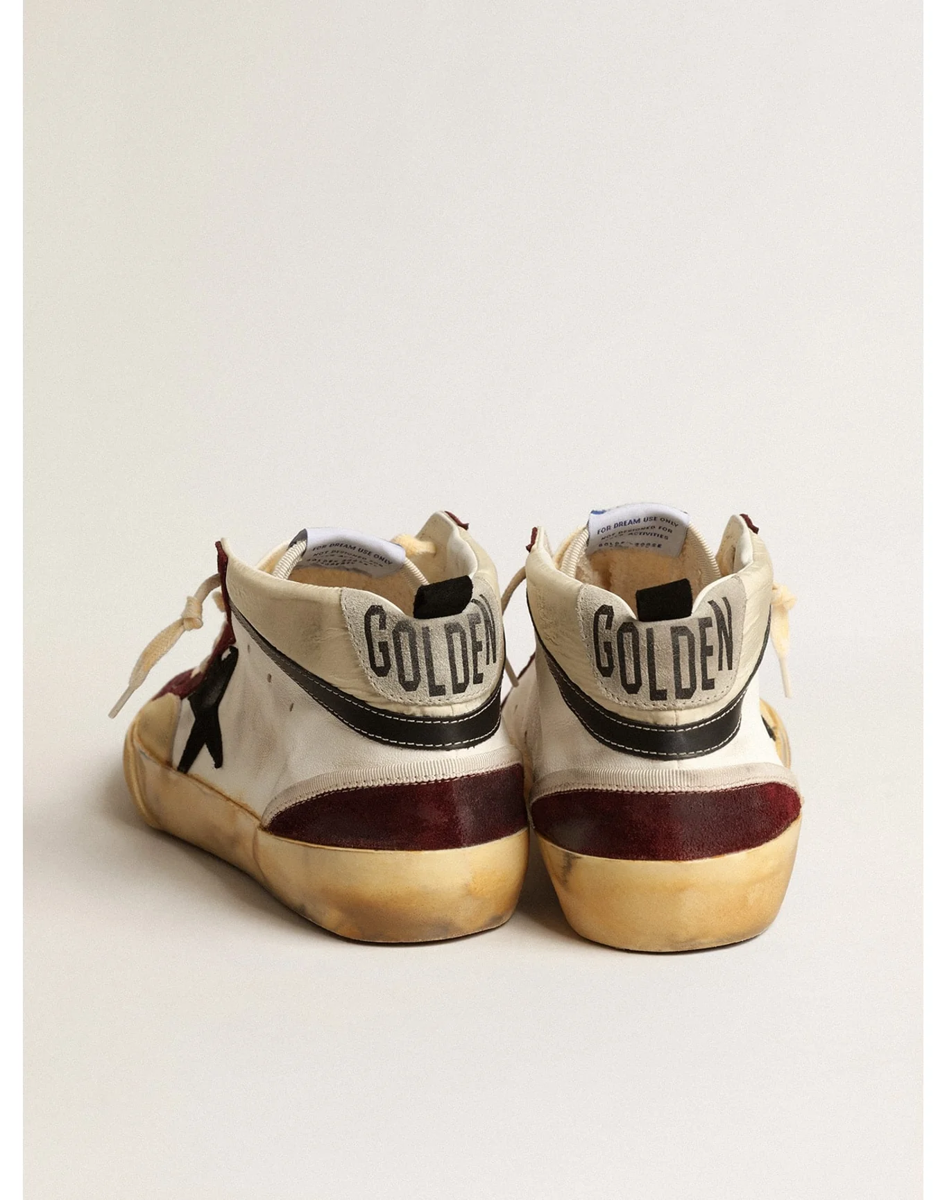 Men | Mid Star Nappa with Suede Star & Inserts | Cream x Wine Red x Black (V2) - Image 7