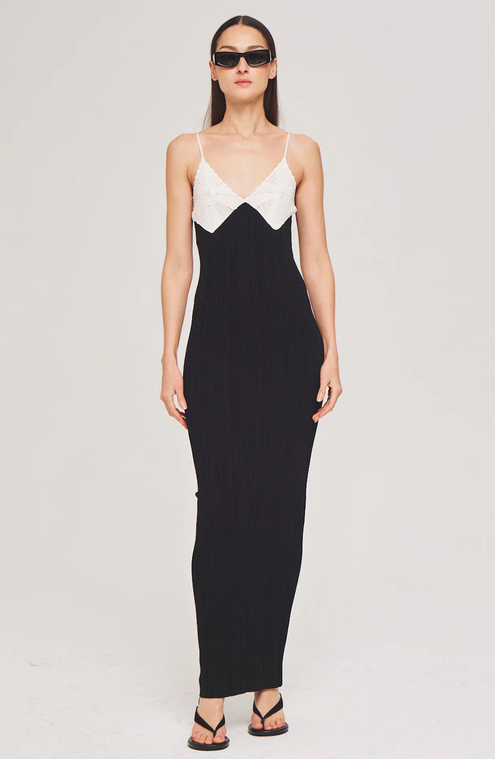 Amber Knit Dress | White/Black